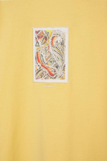 Relaxed fit embroidered T-shirt — Yellow 8