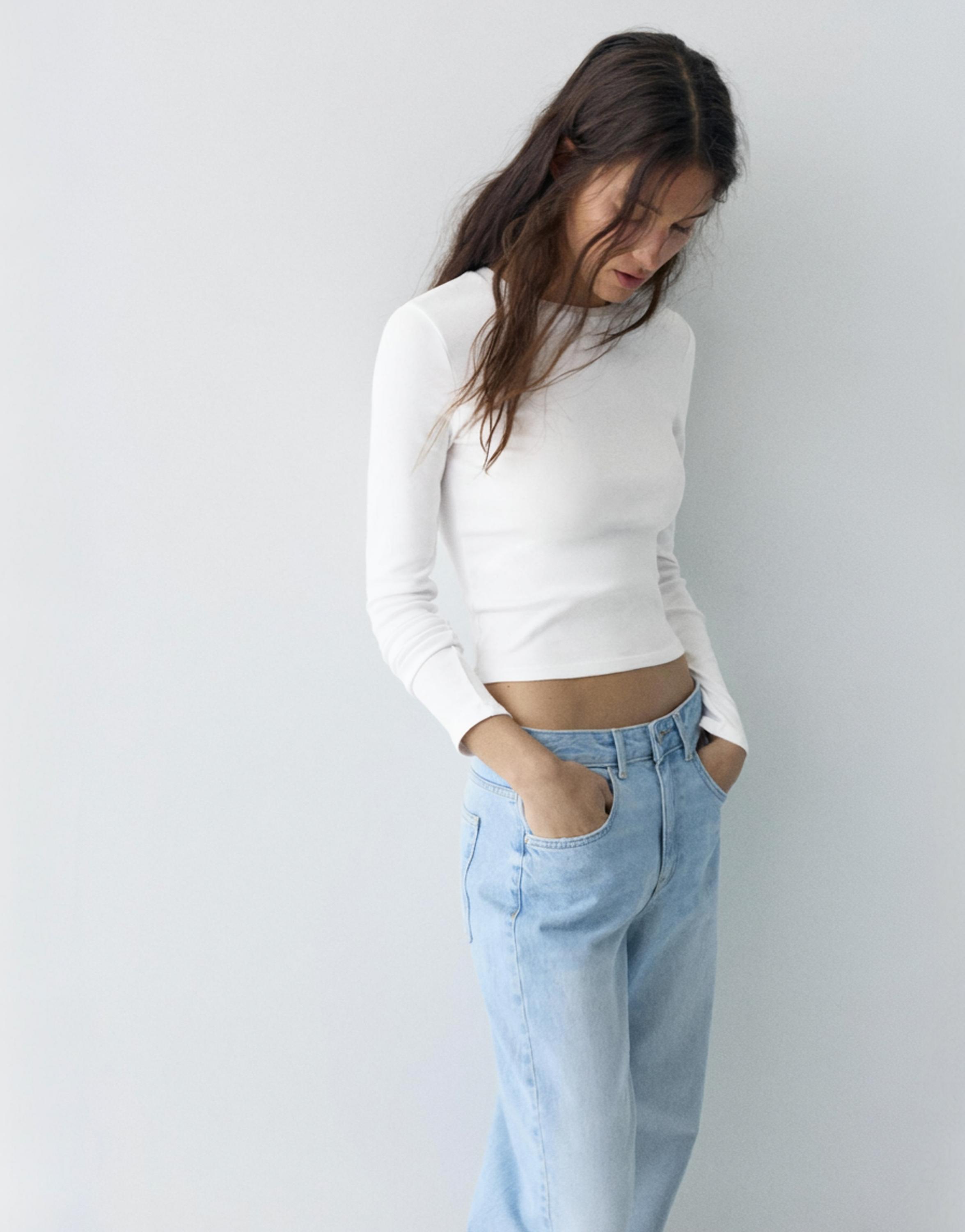 Vücuda oturan uzun kollu t-shirt - Görsel 71