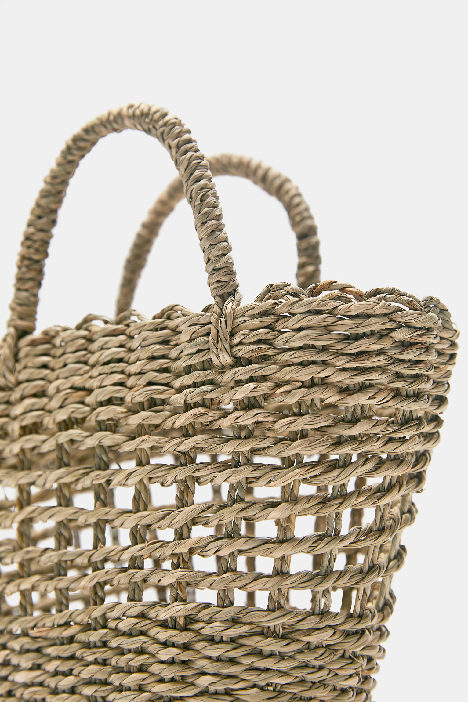 Mini basket bag — Beige