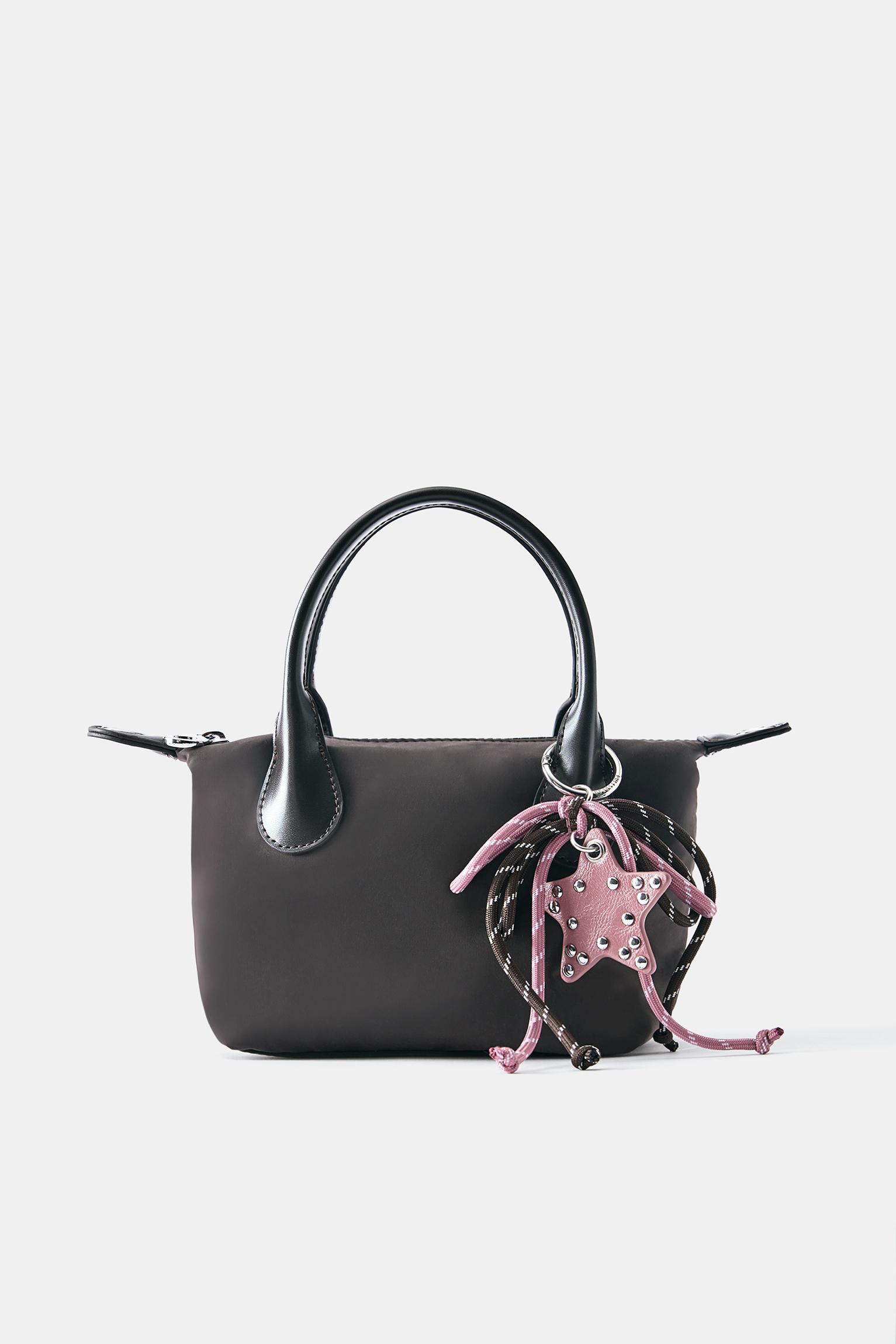 Embellished nylon crossbody bag — Brown