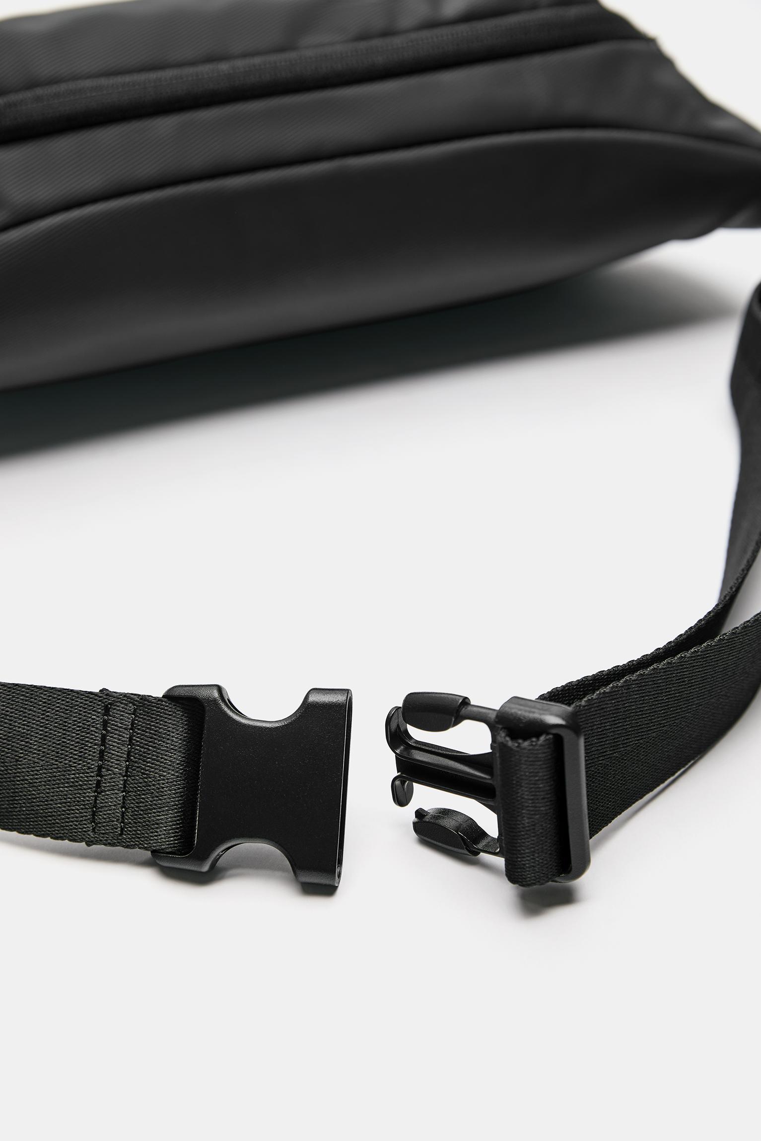 Rubberised belt bag — Black