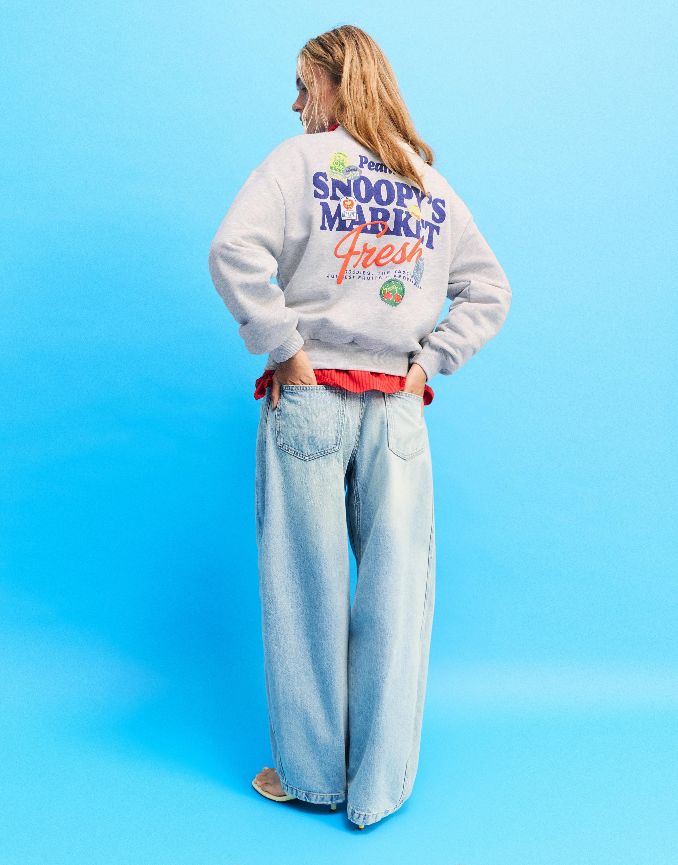 Pull&Bear Snoopy bisiklet yaka sweatshirt görsel 6
