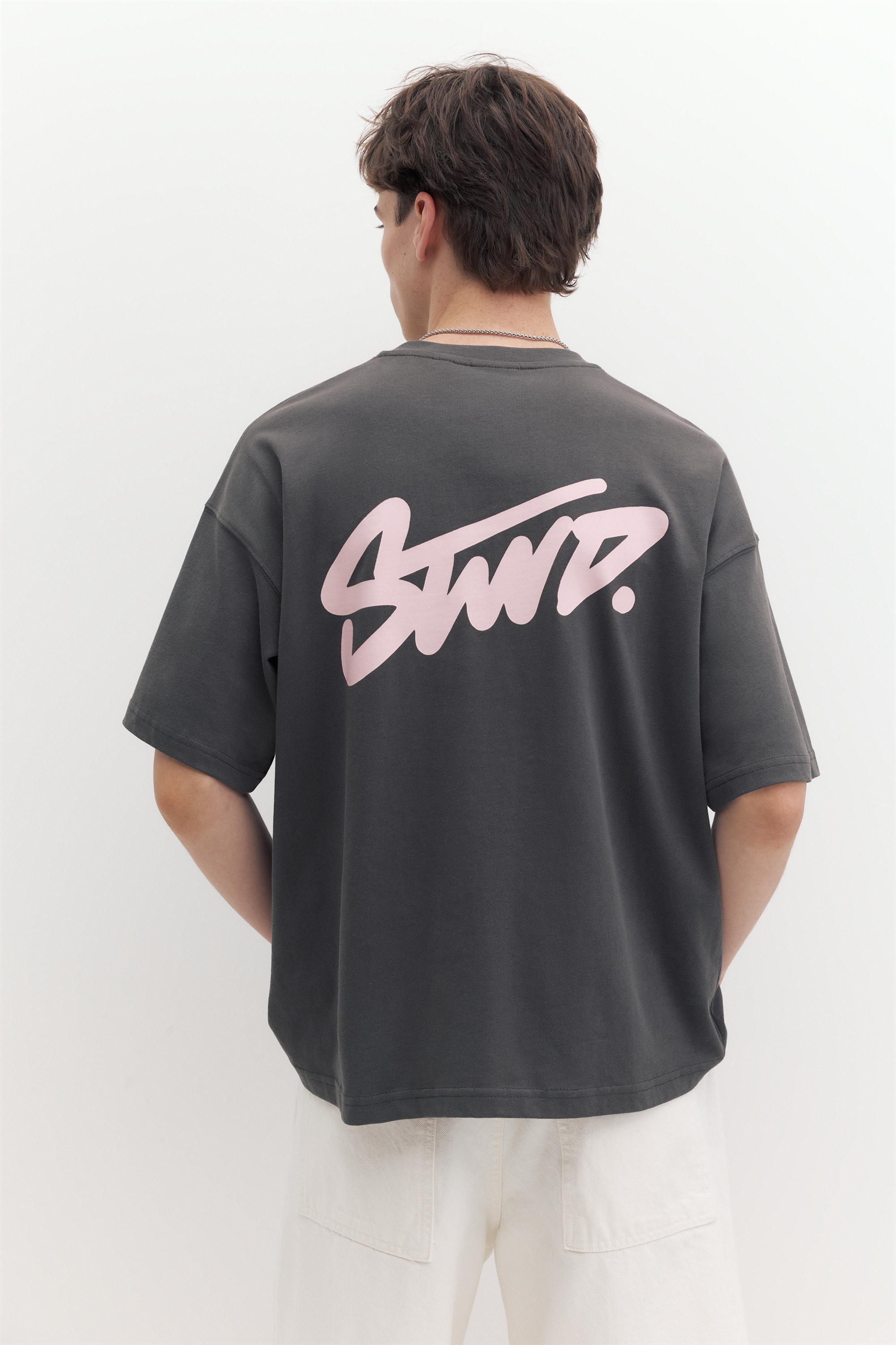 STWD logo boxy T-shirt — Grey