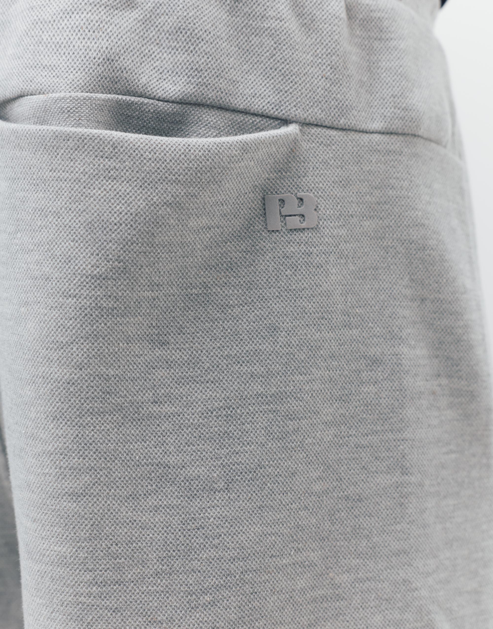 Piqué jogger Bermuda shorts — Grey marl