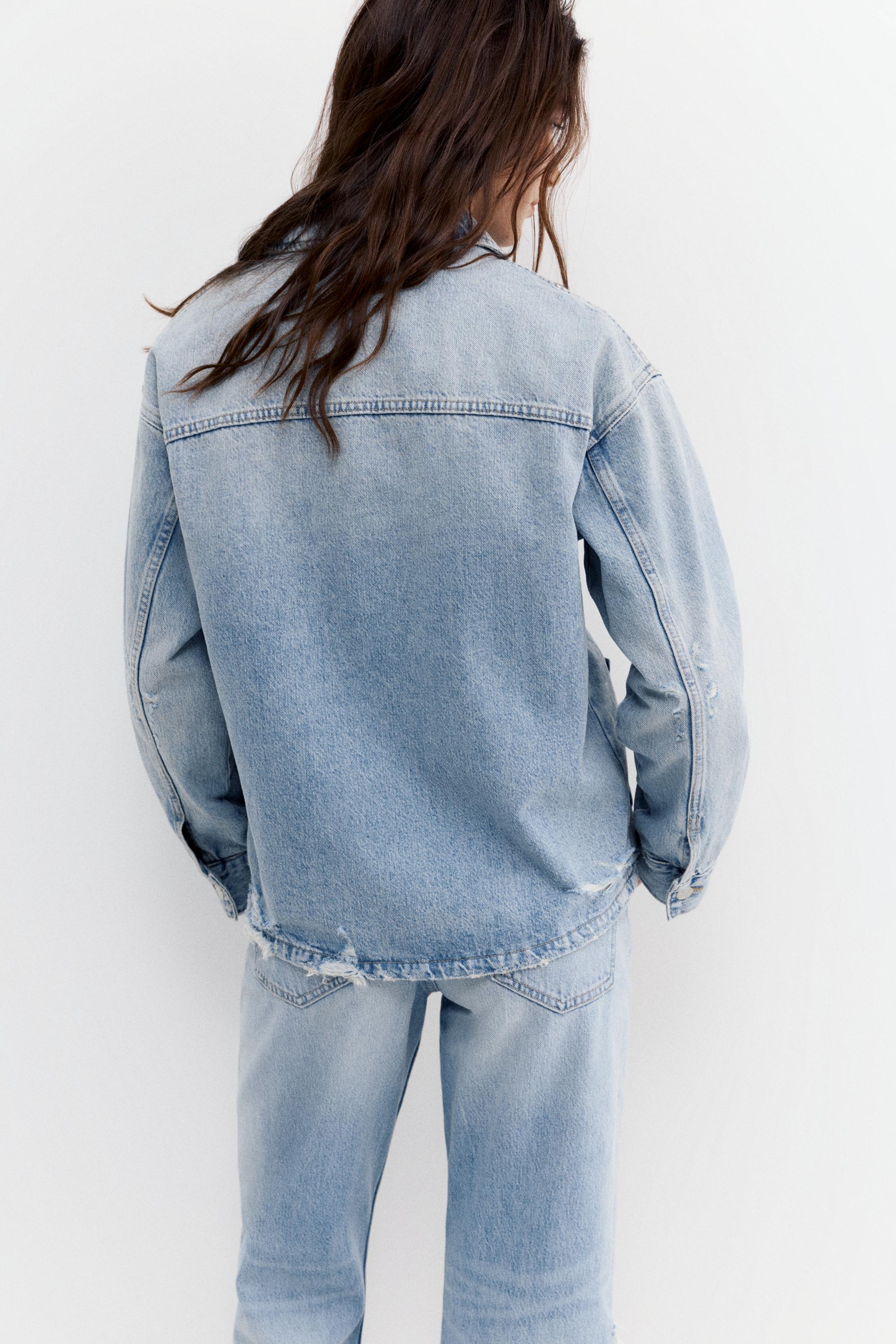 Worker denim ince ceket - Görsel 11