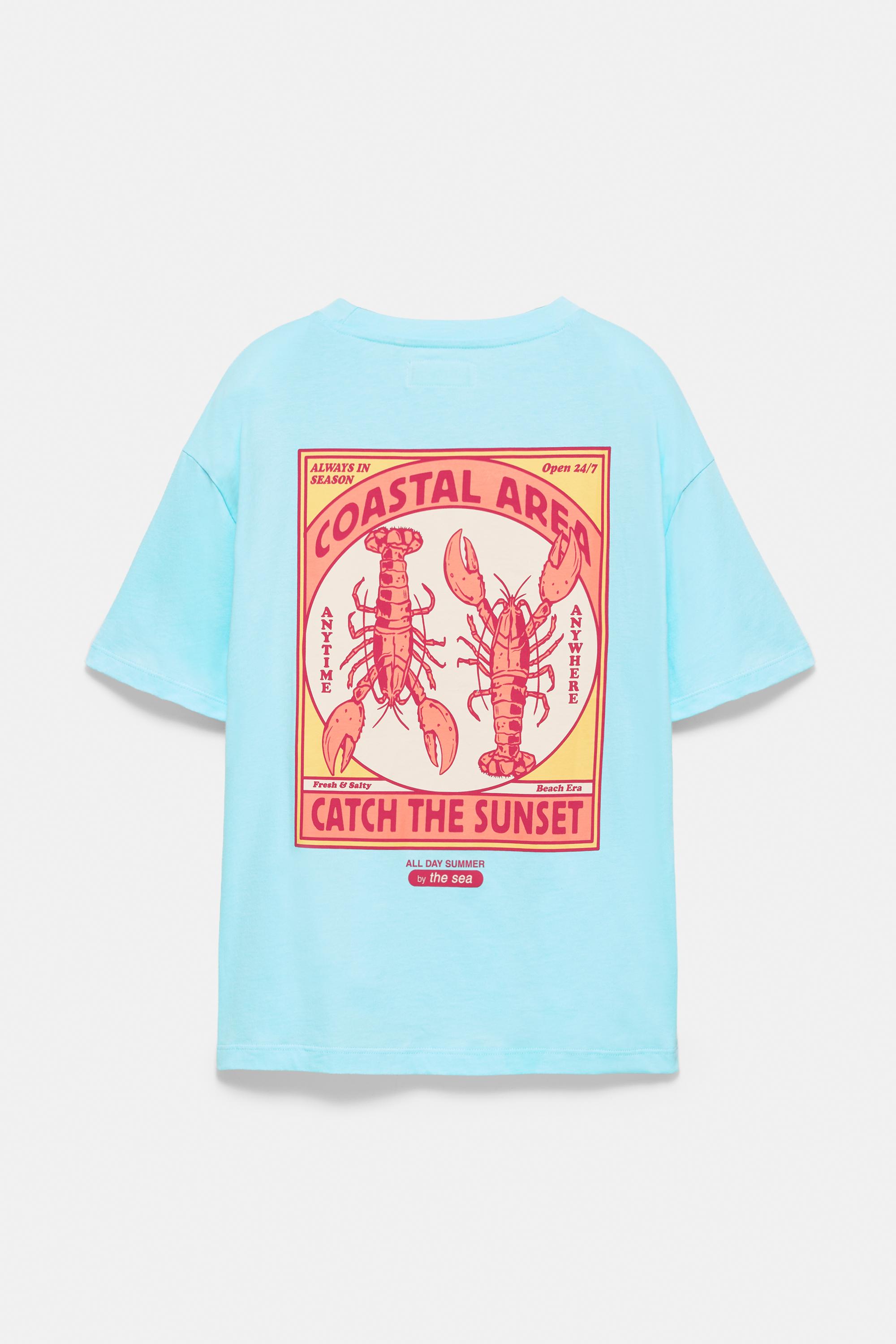Lobster graphic T-shirt — Turquoise