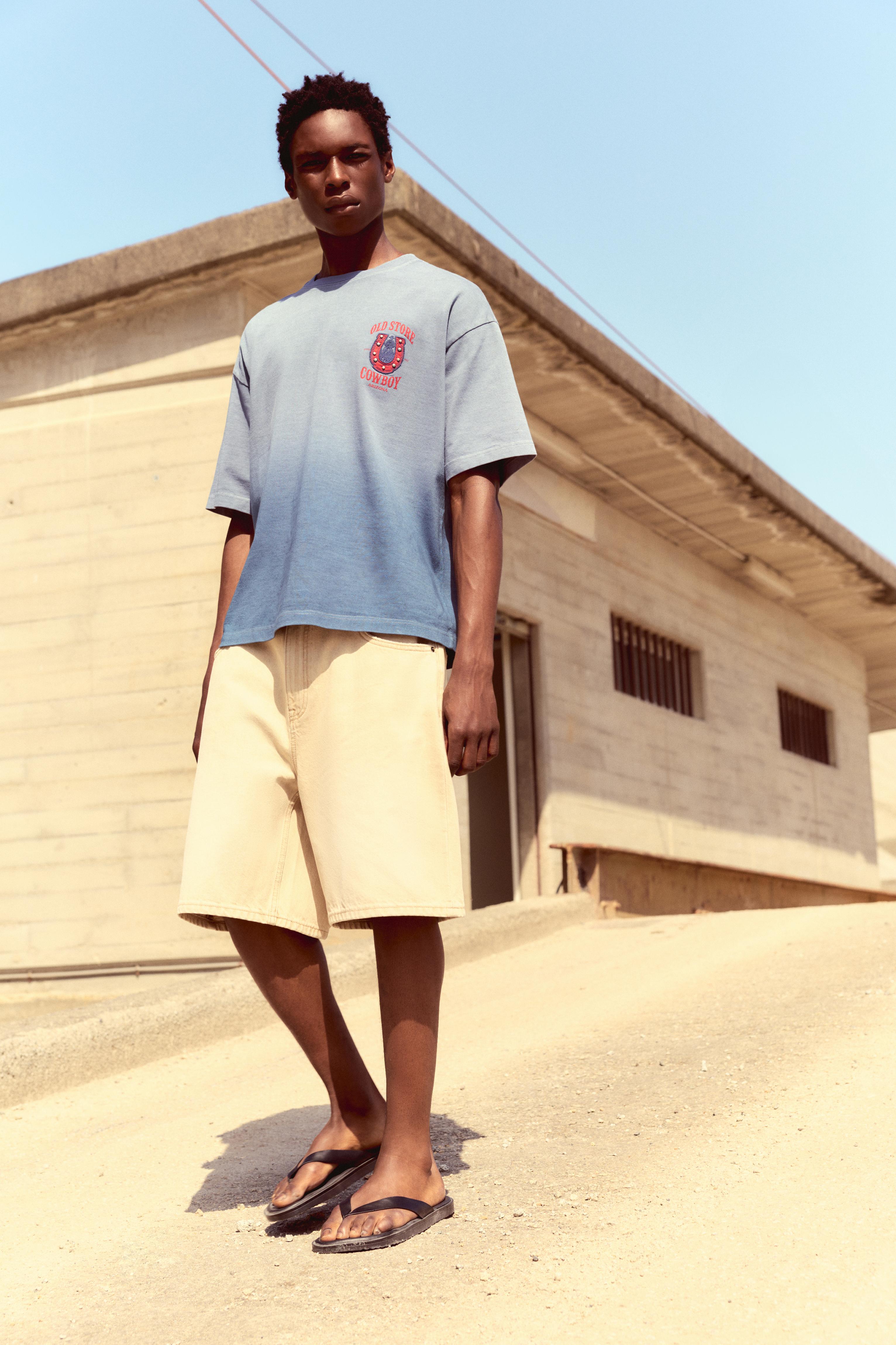 Ombré stud T-shirt — Blue