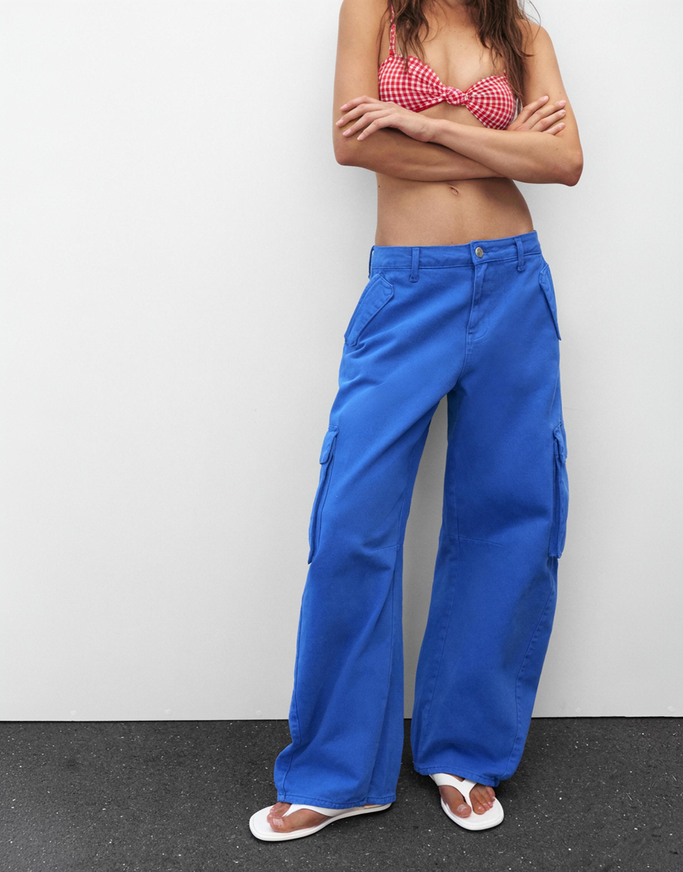 Balloon fit cargo trousers — Ink blue