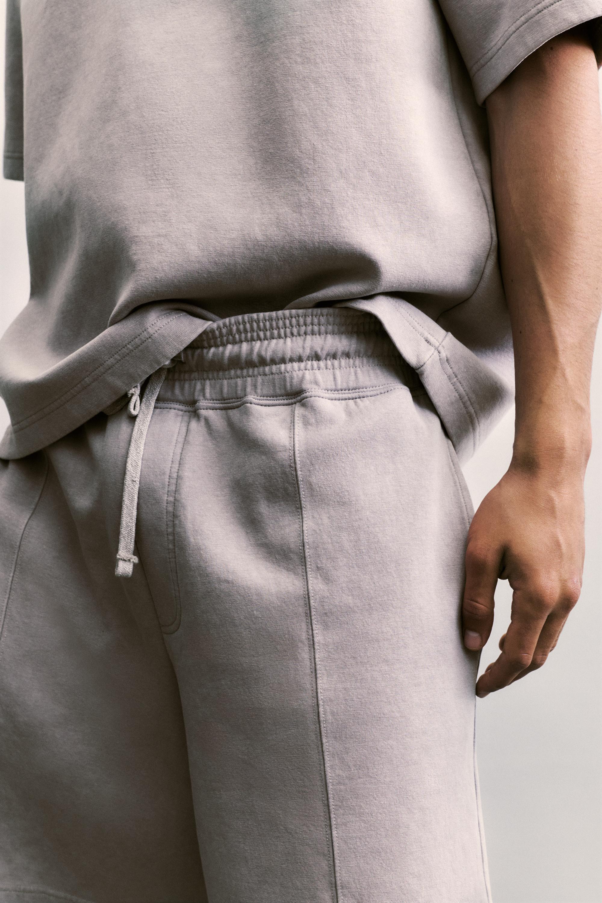 Interlock jogger Bermuda shorts — Grey marl
