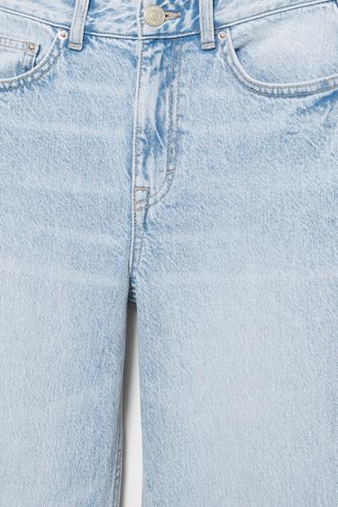 High-waist wide straight-leg jeans — Sky blue 8