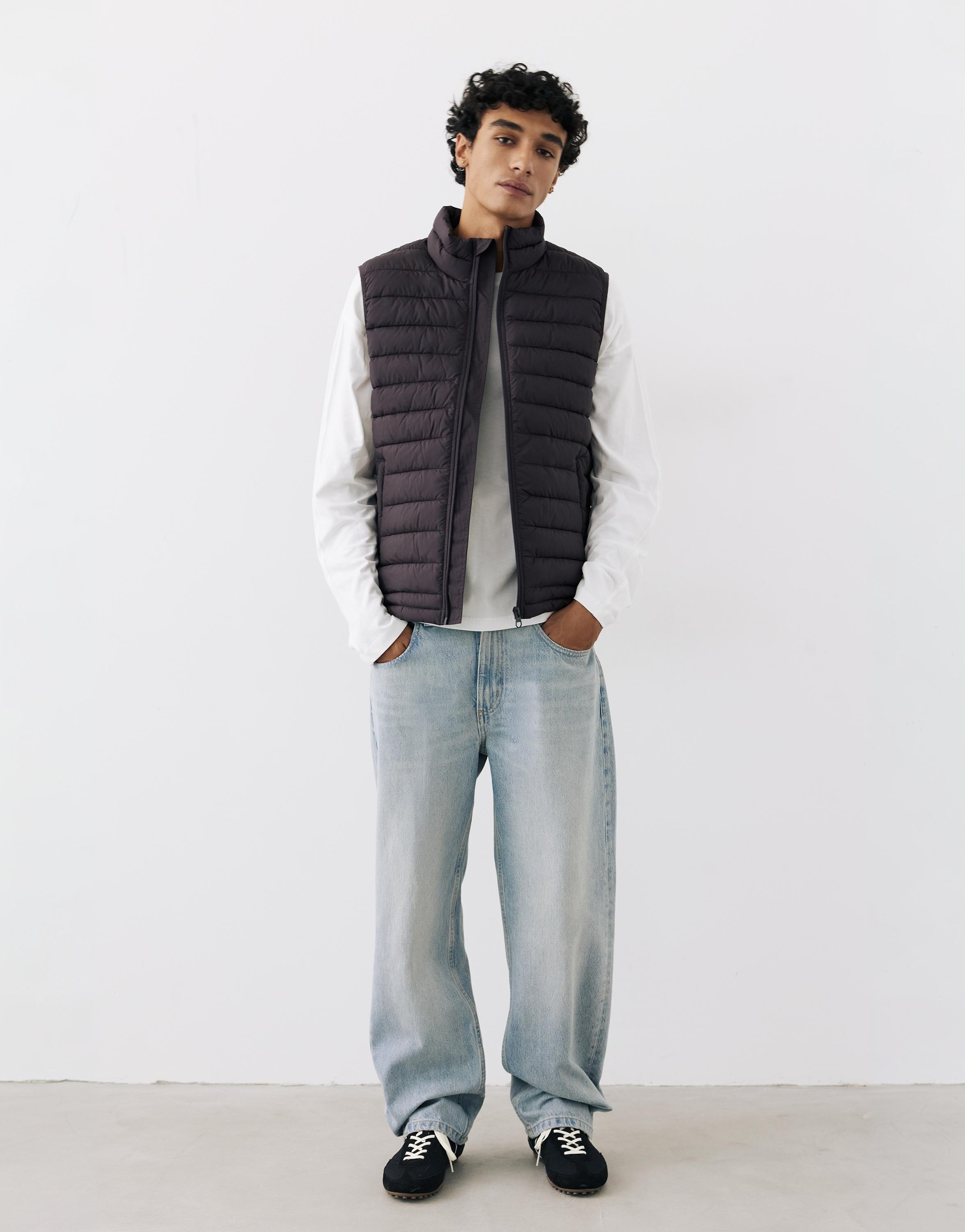 Quilted gilet — Dark brown