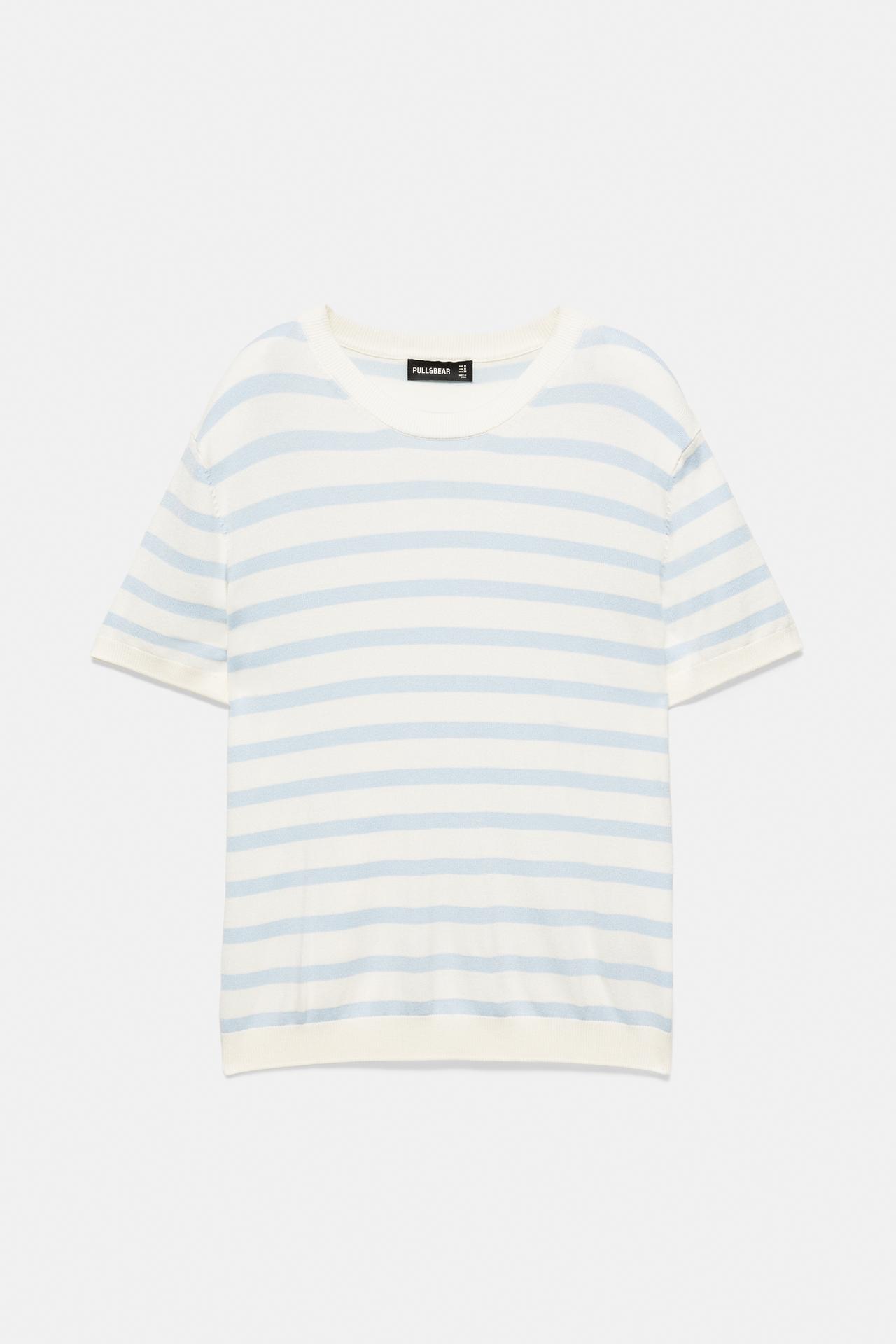 Short sleeve jumper — White/Sky Blue