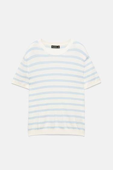 Short sleeve jumper — White/Sky Blue 5