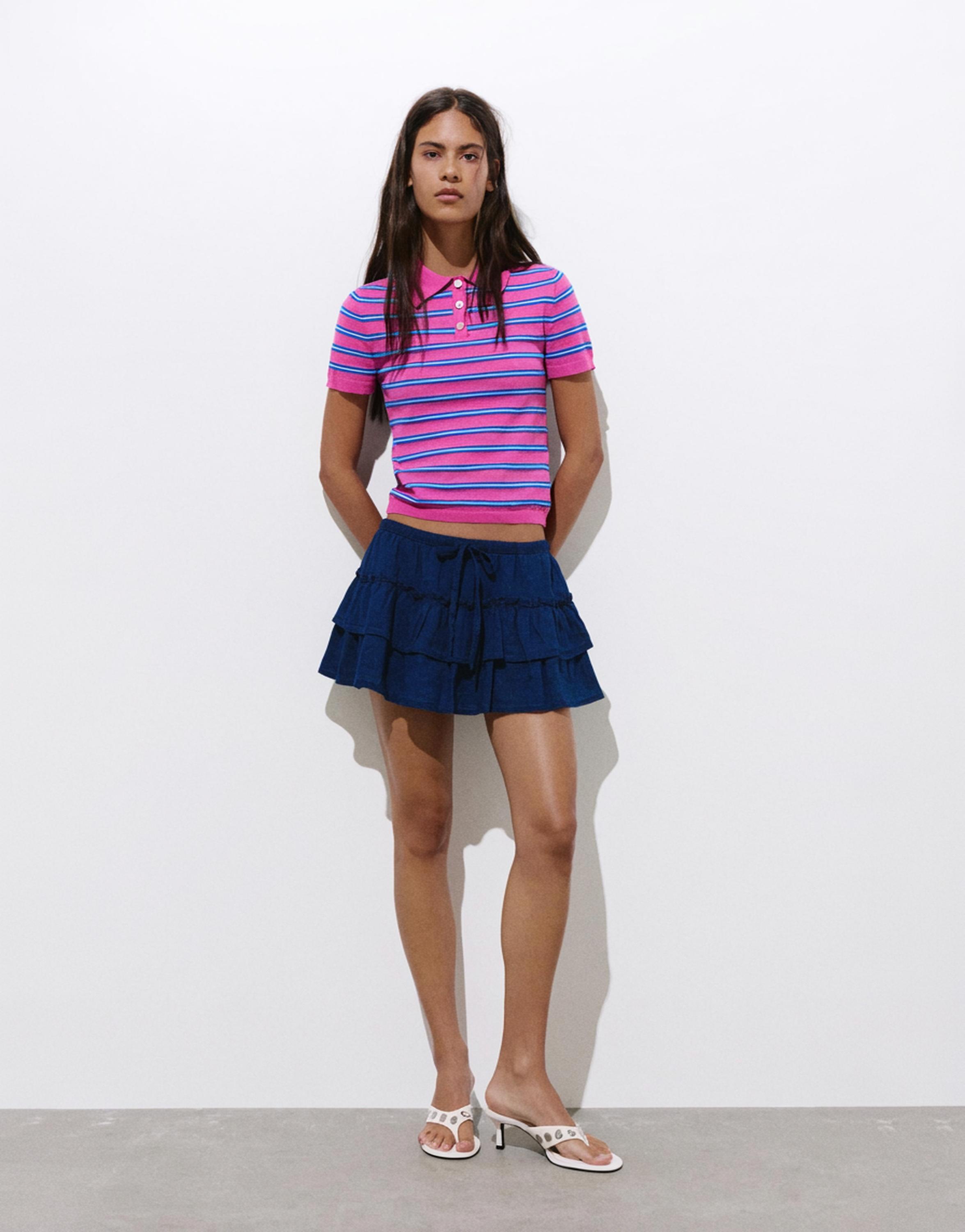Çizgili örgü polo - Görsel 6