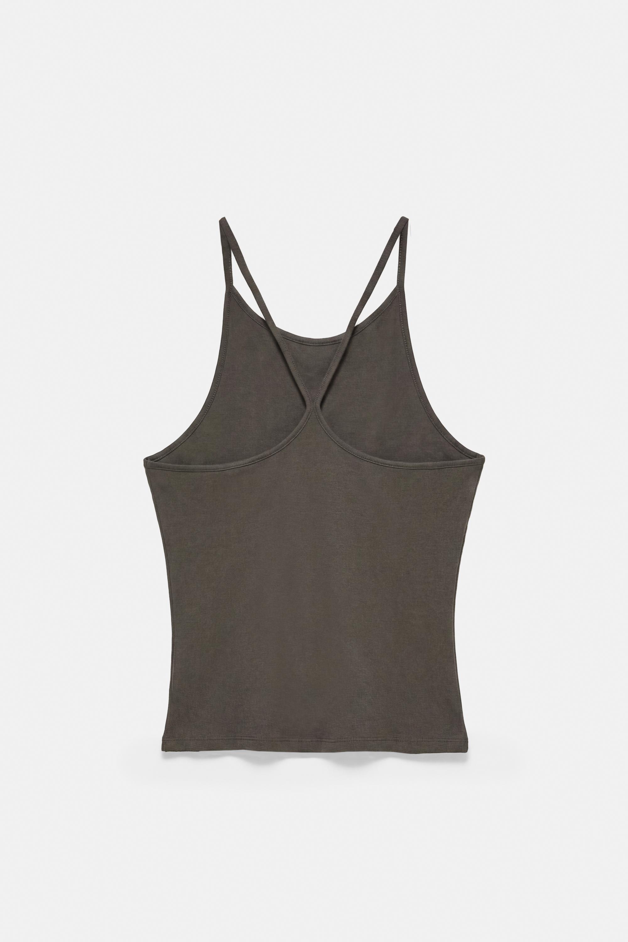 Halter-neck strappy back top — Mink