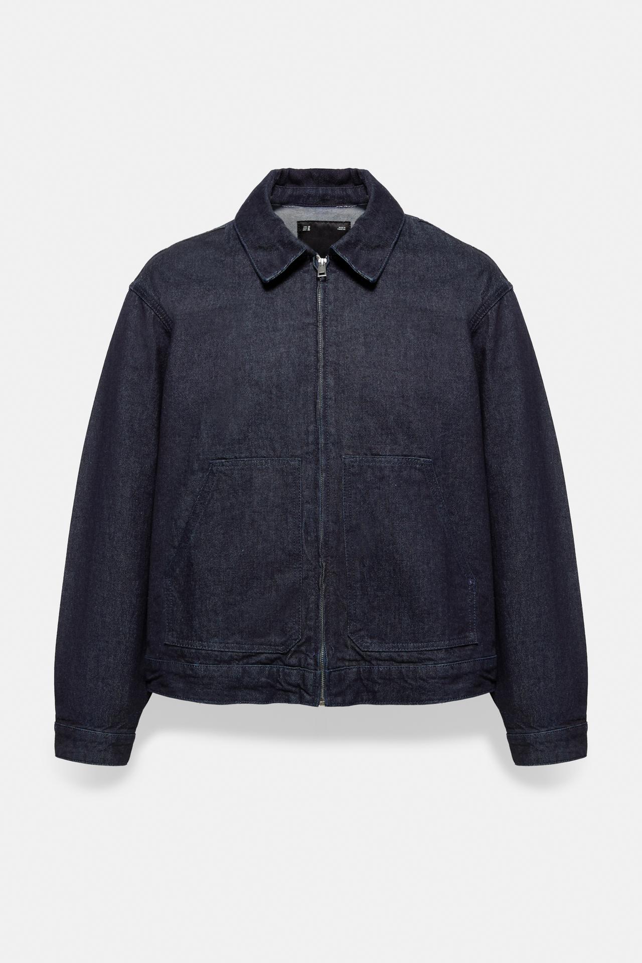 Zip-up denim jacket — Navy
