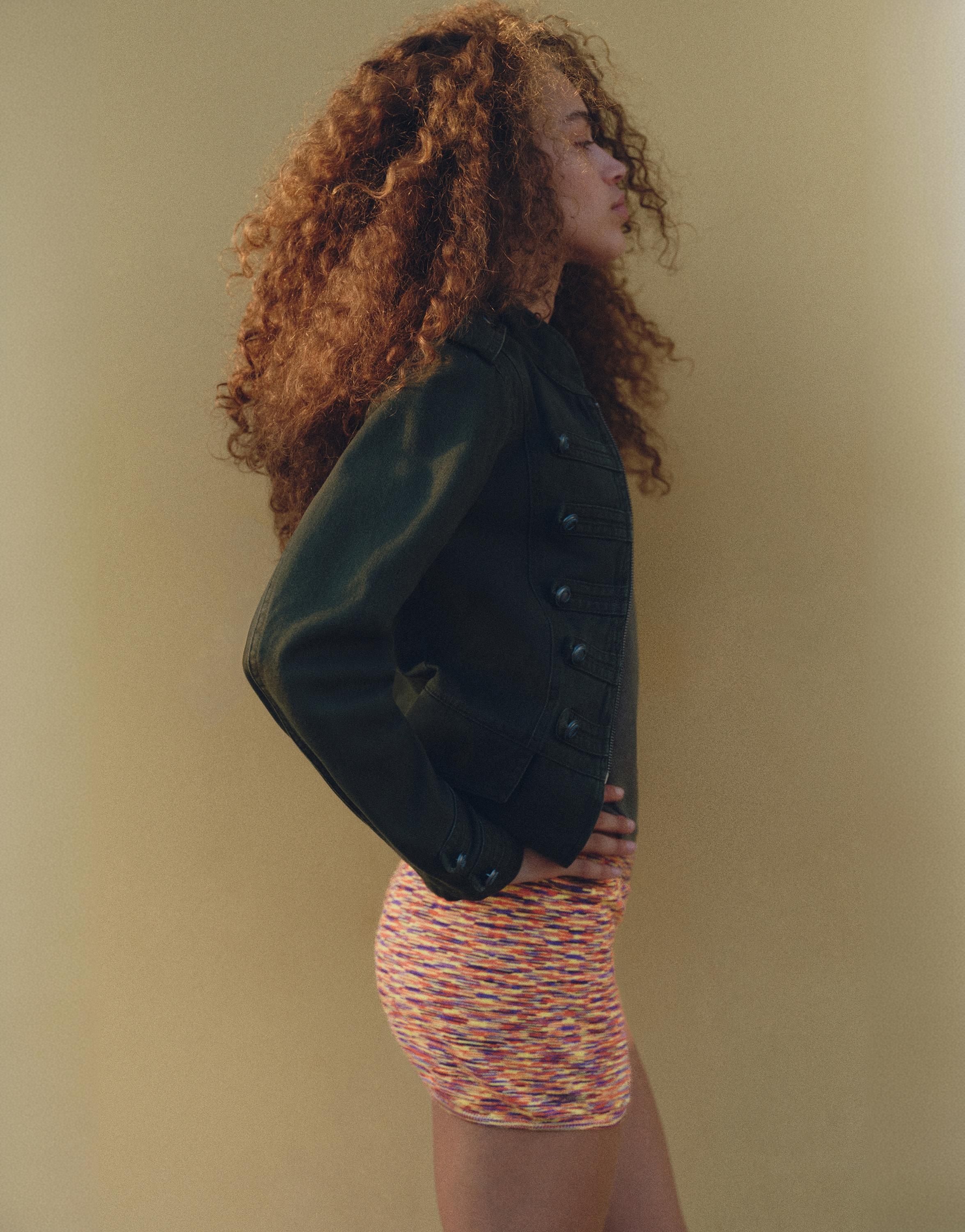 Space-dye knit shorts — Orange