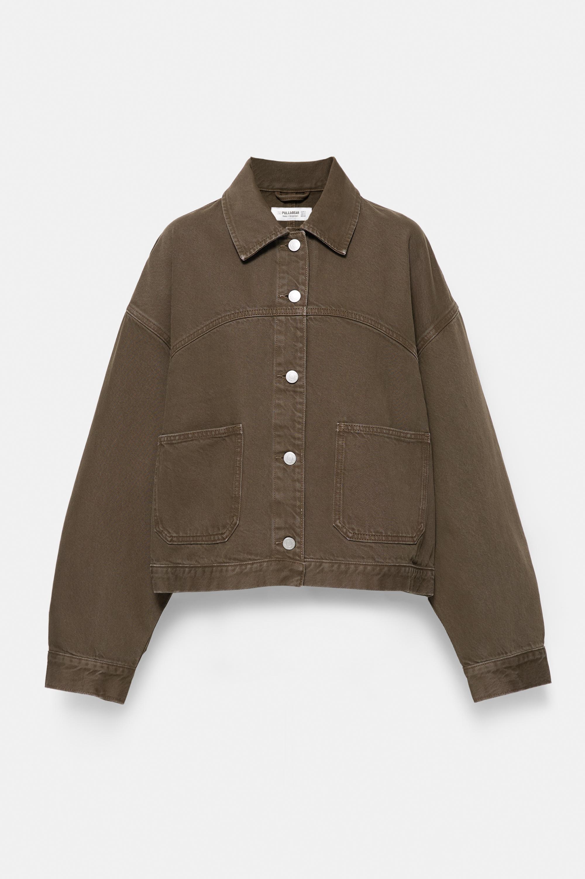 Boxy denim overshirt — Brown
