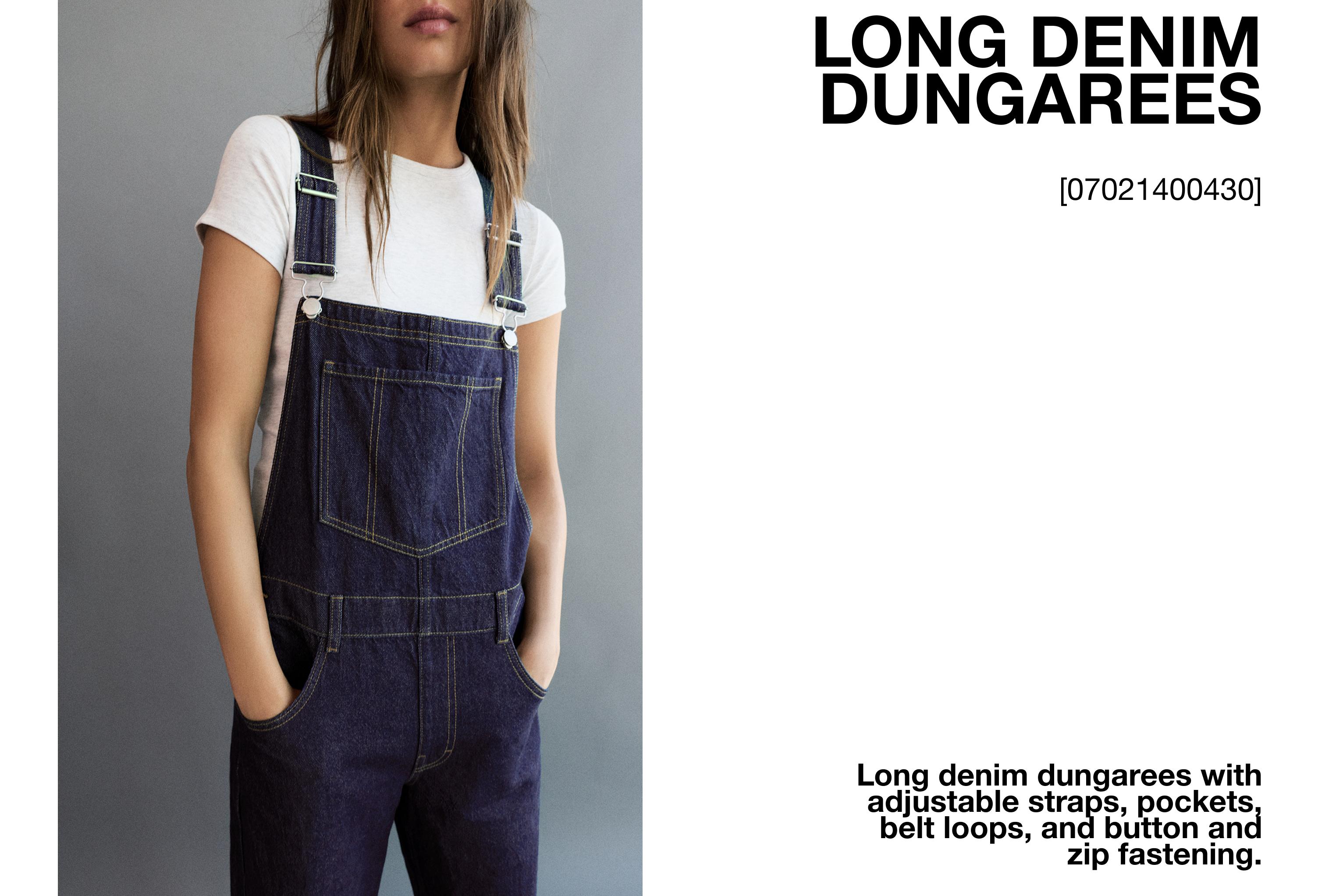 Long denim dungarees — Ink blue