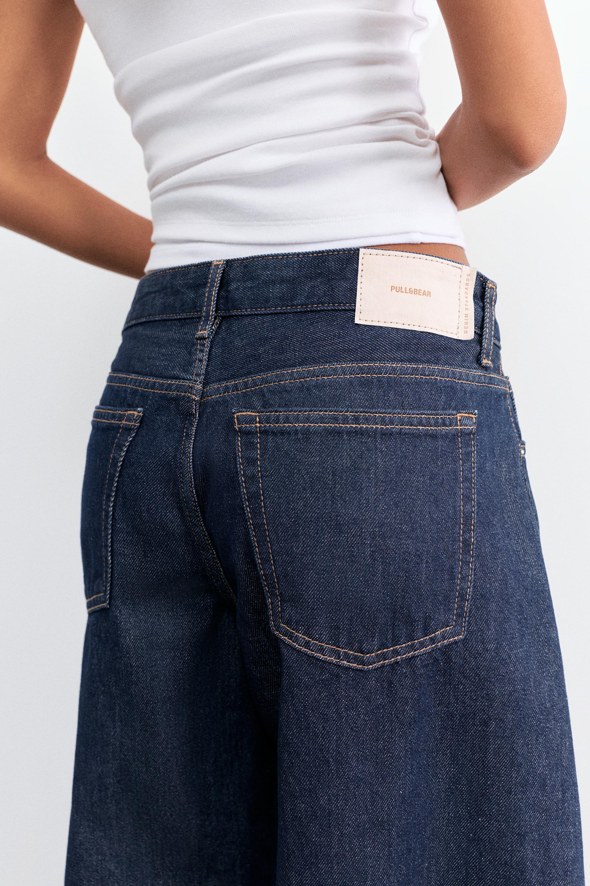 Low-rise barrel jeans — Navy