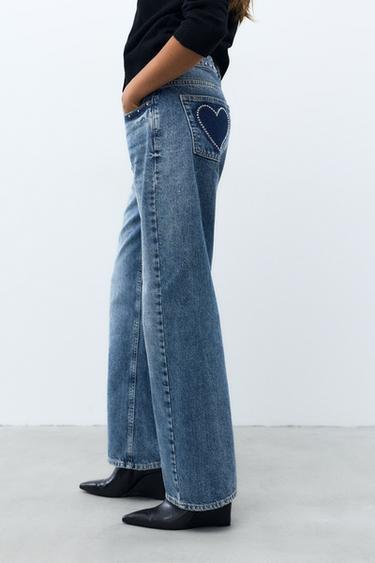 Low-rise straight jeans with studs — Medium blue 5