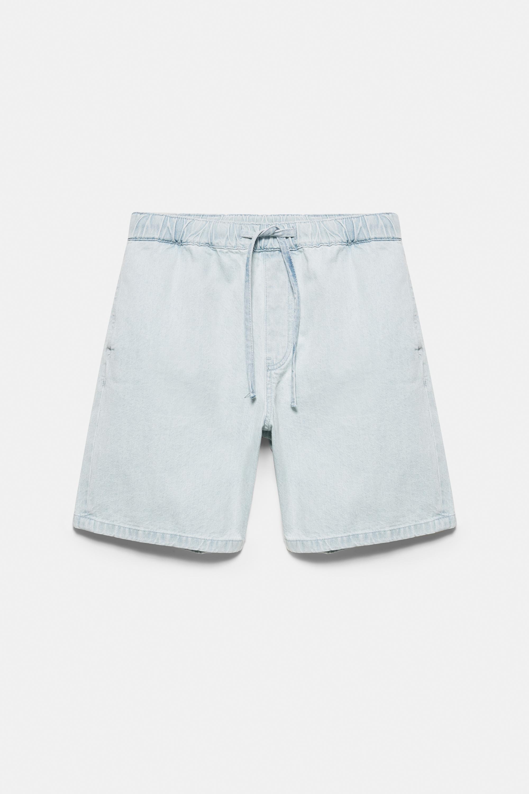 Relaxed denim Bermuda shorts — Sky blue