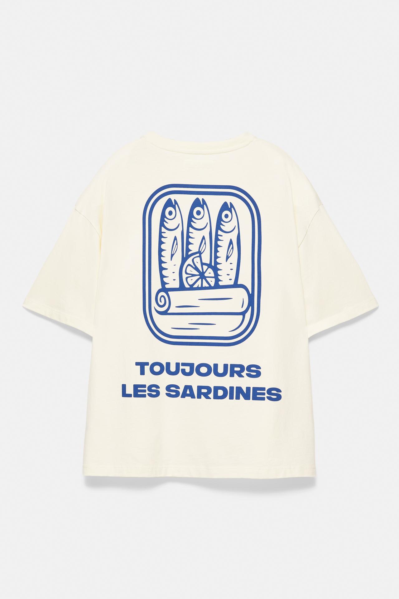 Oversize sardine graphic T-shirt — Yellow