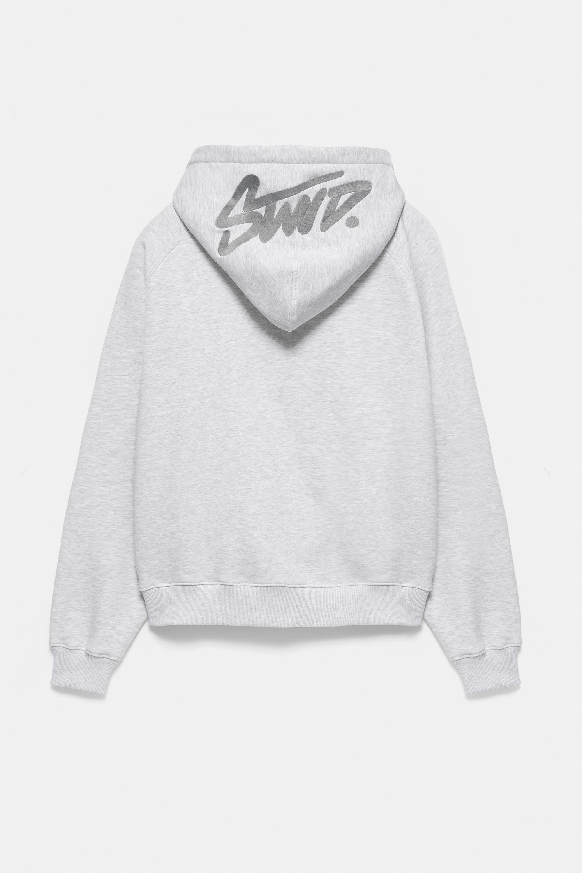 STWD zip-up hoodie — Grey marl