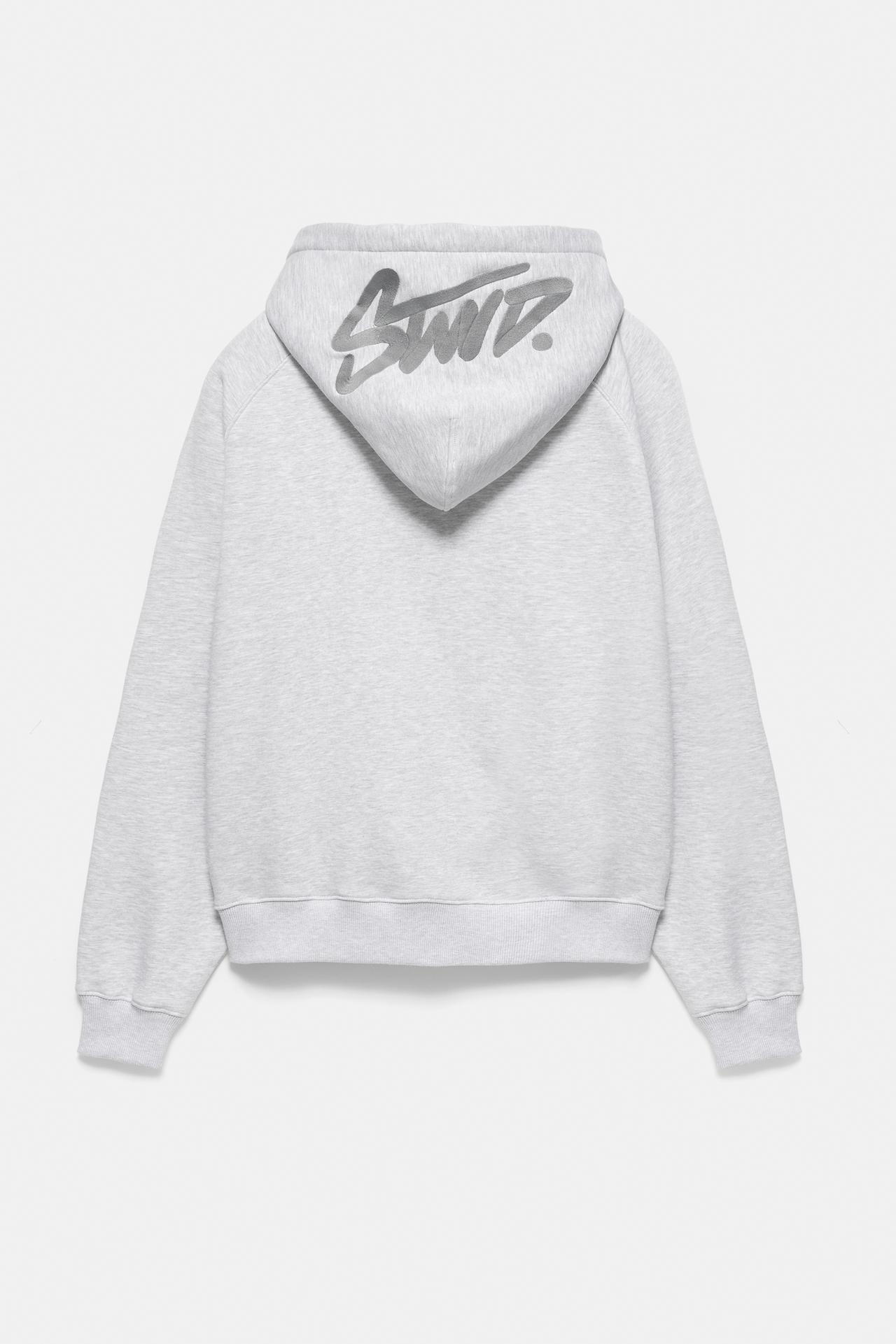 STWD zip-up hoodie — Grey marl