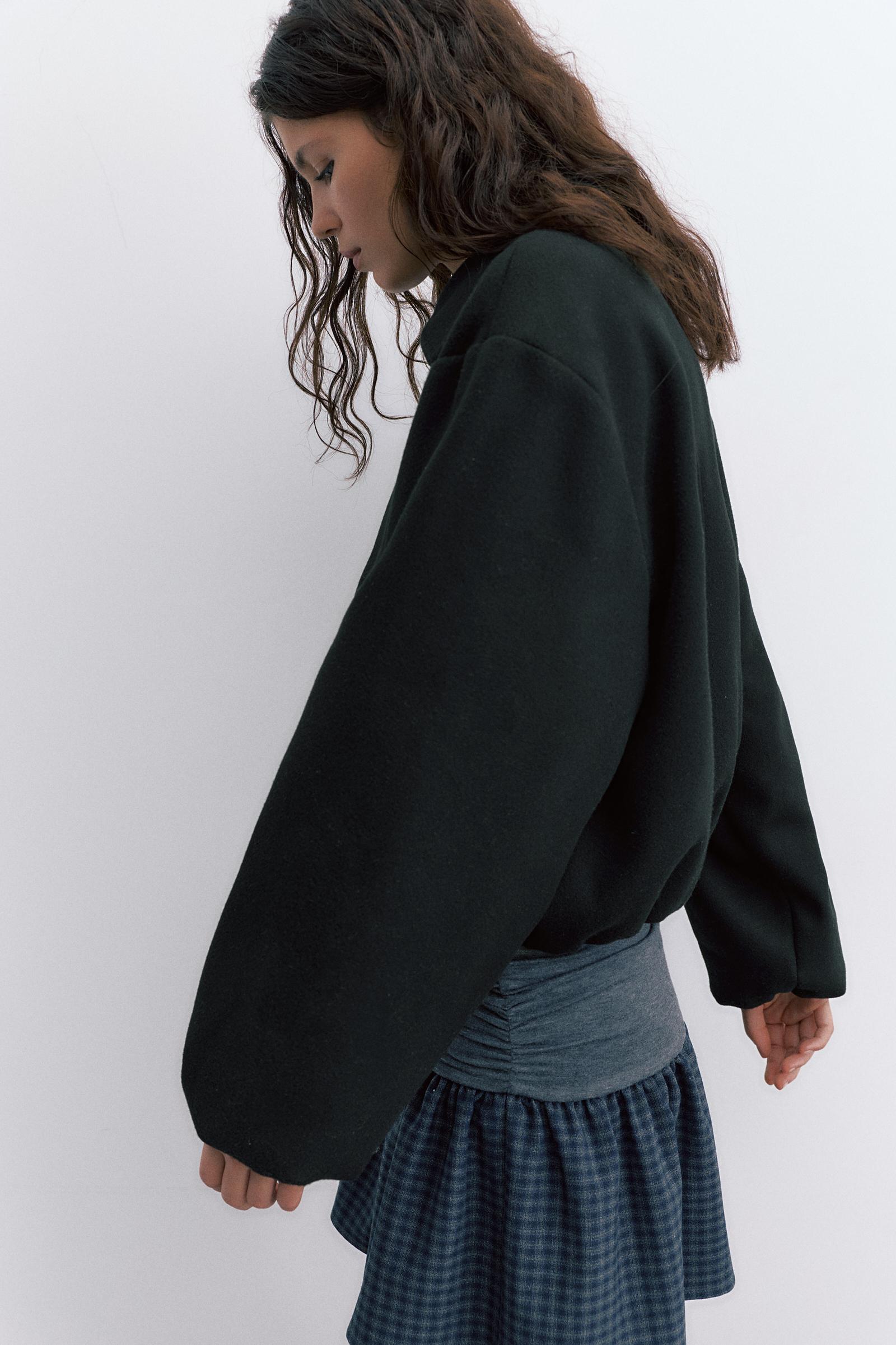 Yumuşak kumaş balon ceket - Görsel 12