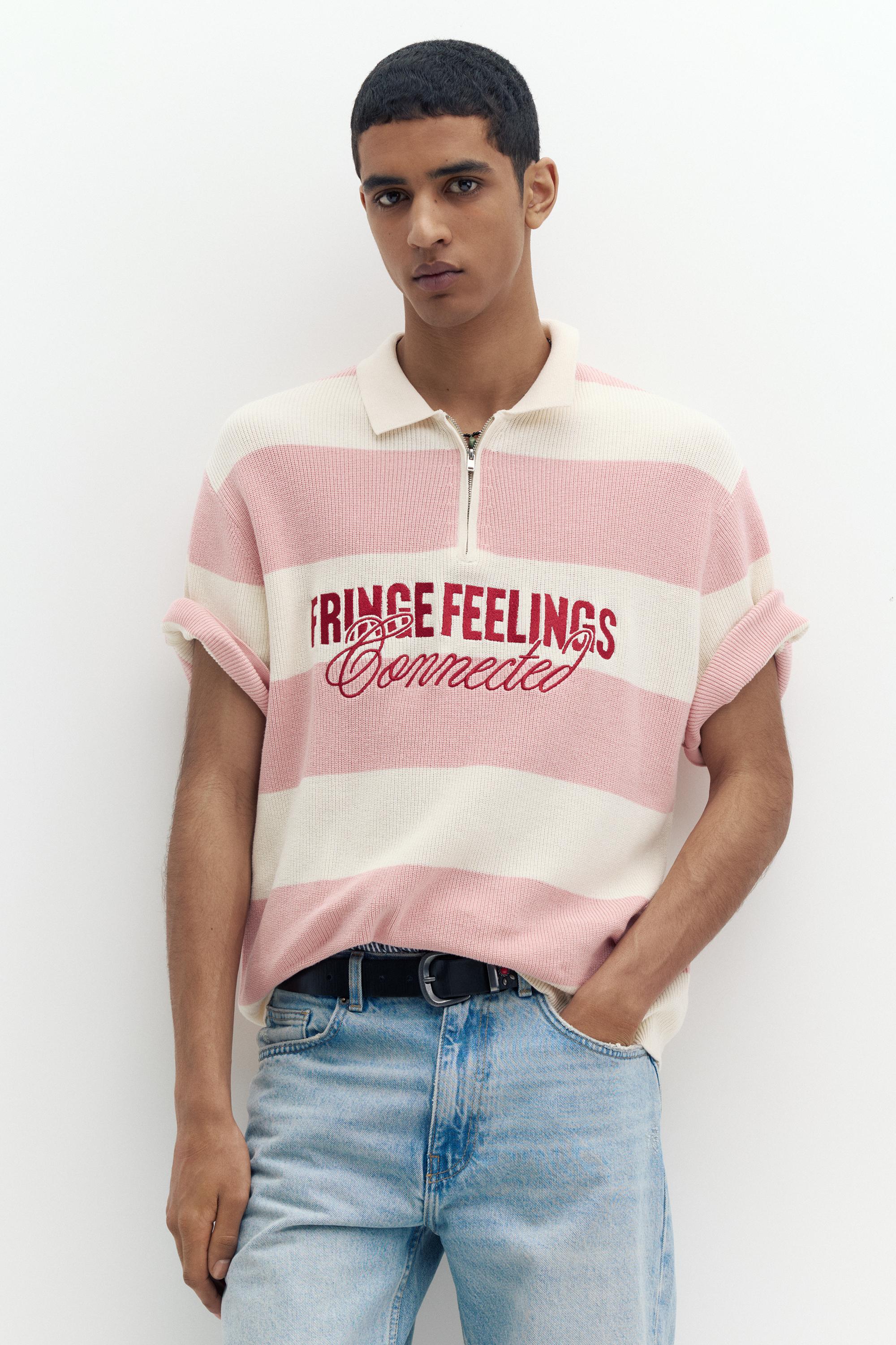 Nakışlı panelli polo t-shirt - Görsel 15