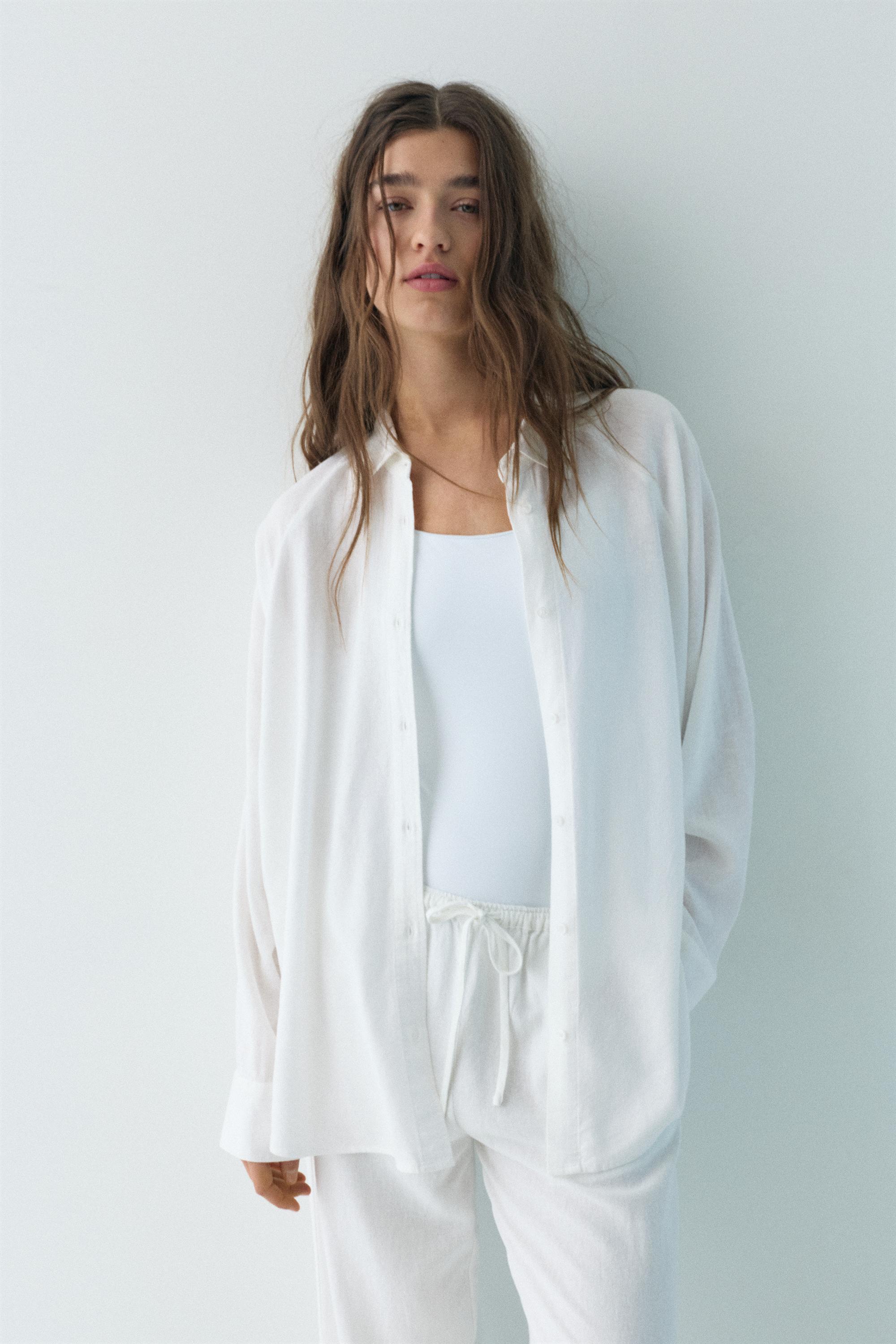 Ketenli rustik gömlek - Görsel 30