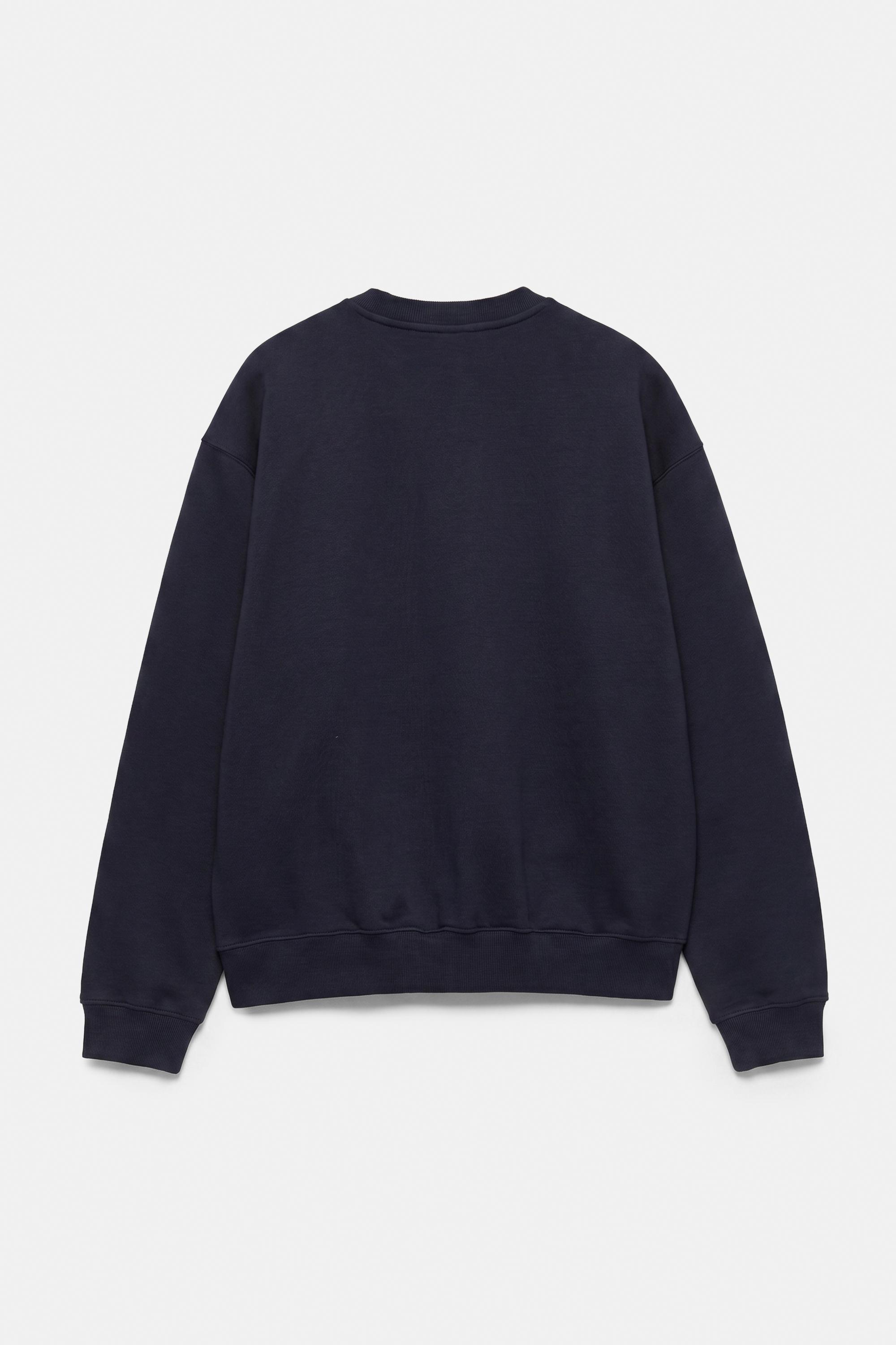 Relaxed fit round neck sweatshirt — Navy
