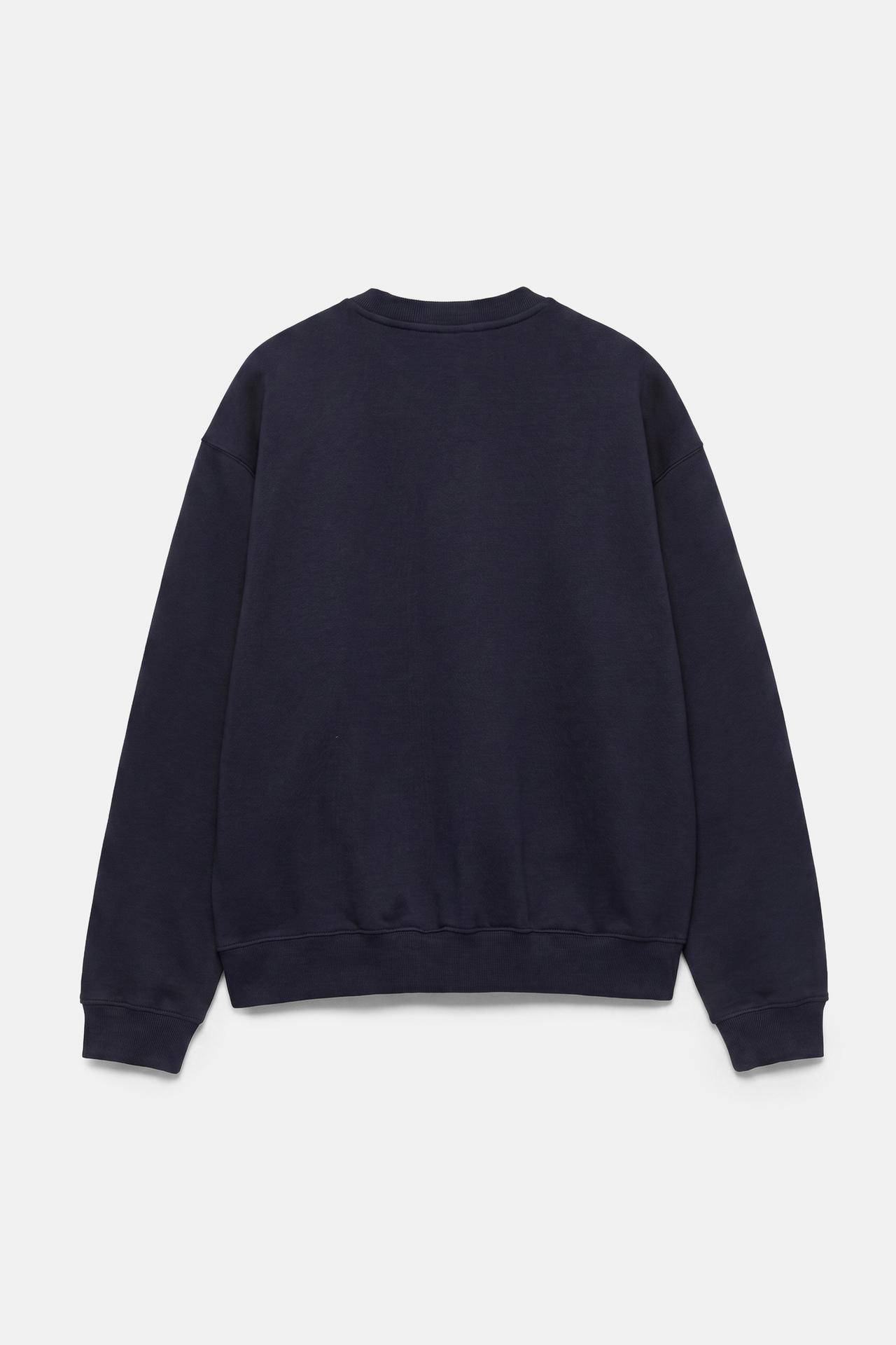 Relaxed fit round neck sweatshirt — Navy