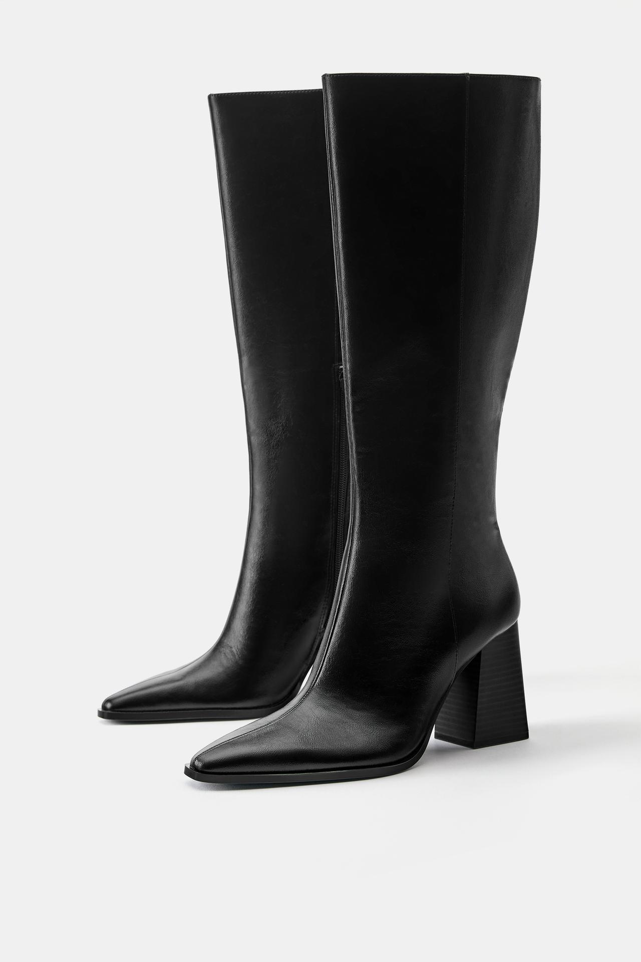 High-heel tall boots — Black