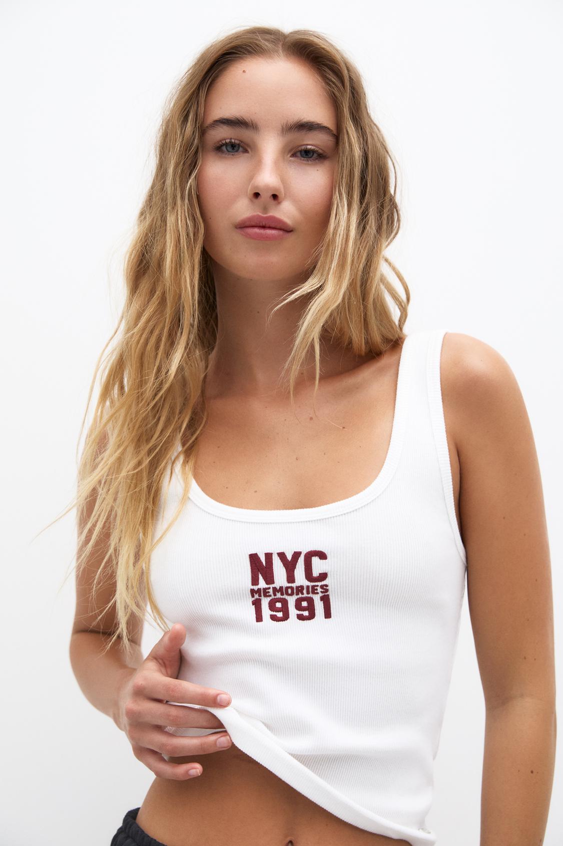 Tanktop mit Stickerei NYC - PULL&BEAR
