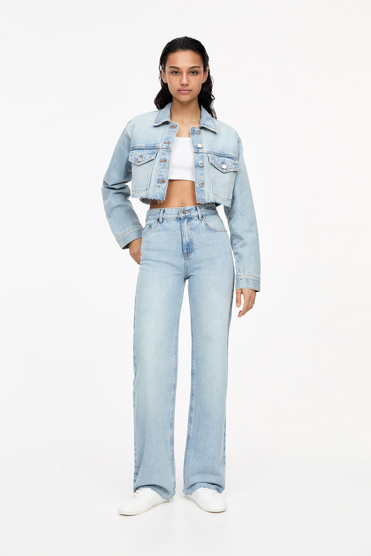 Straight-Leg-Jeans Mit Hohem Bund