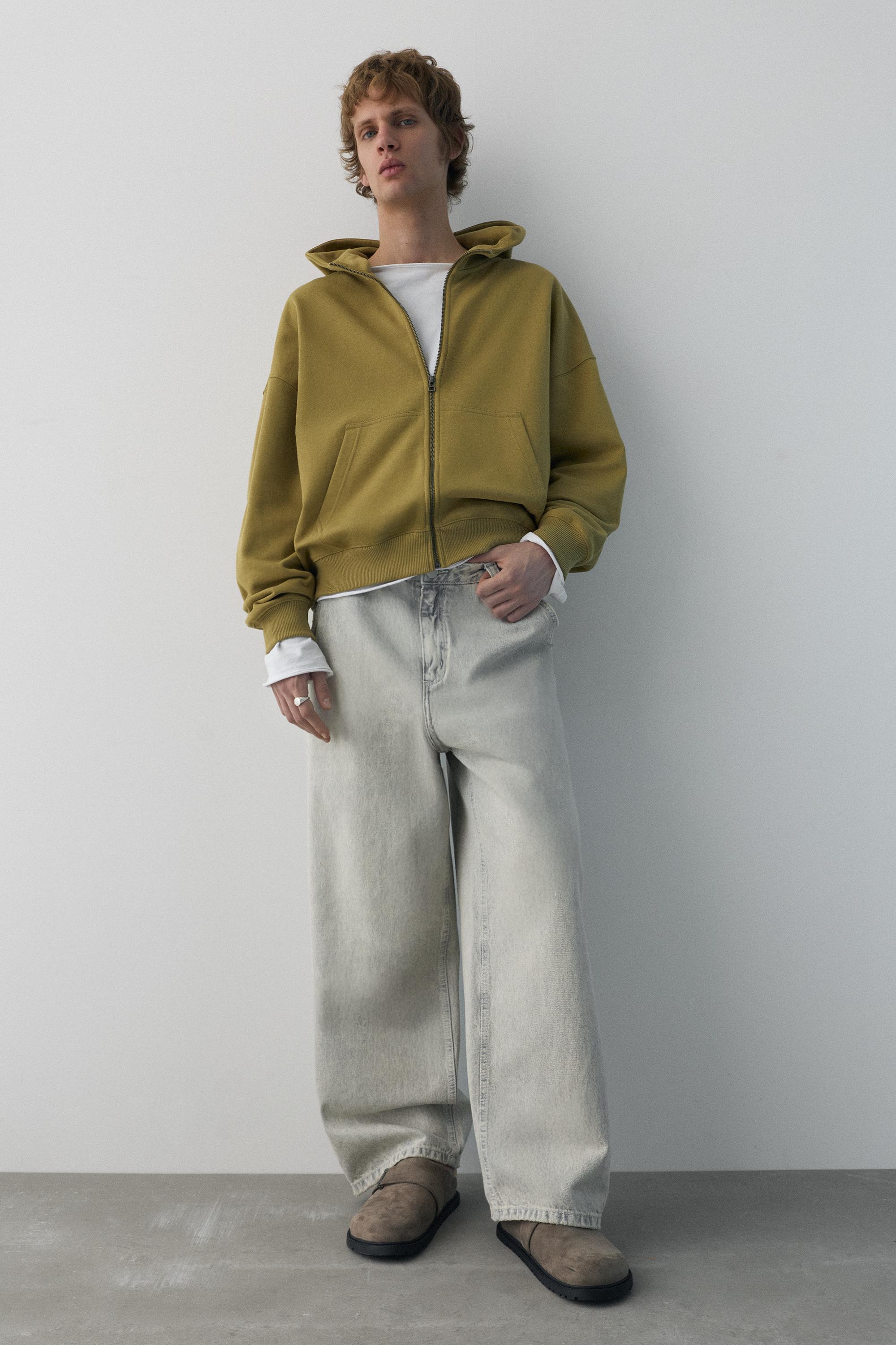 Embroidered skater jeans — Pale grey