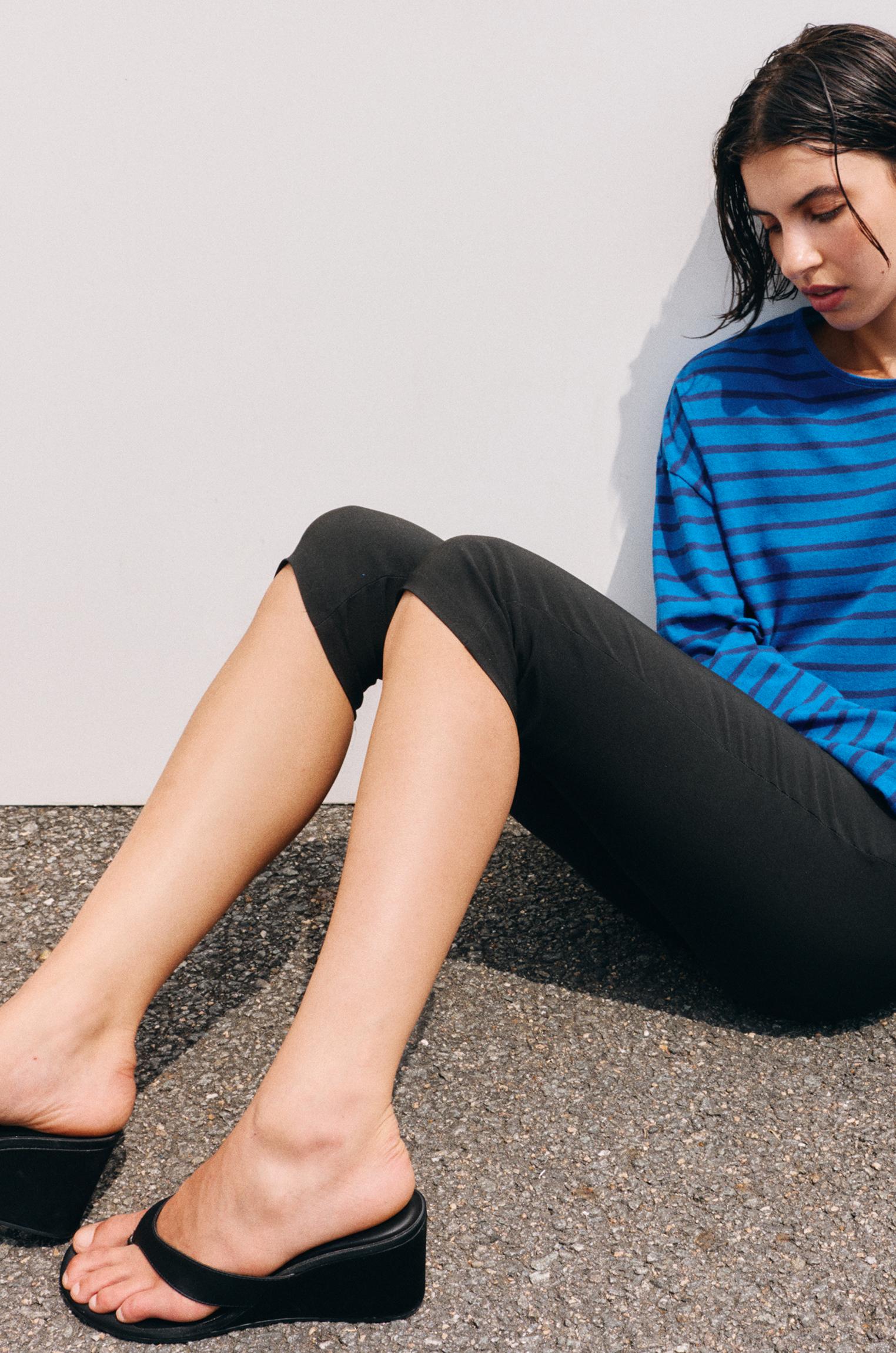 Oversize long sleeve striped T-shirt — Striped