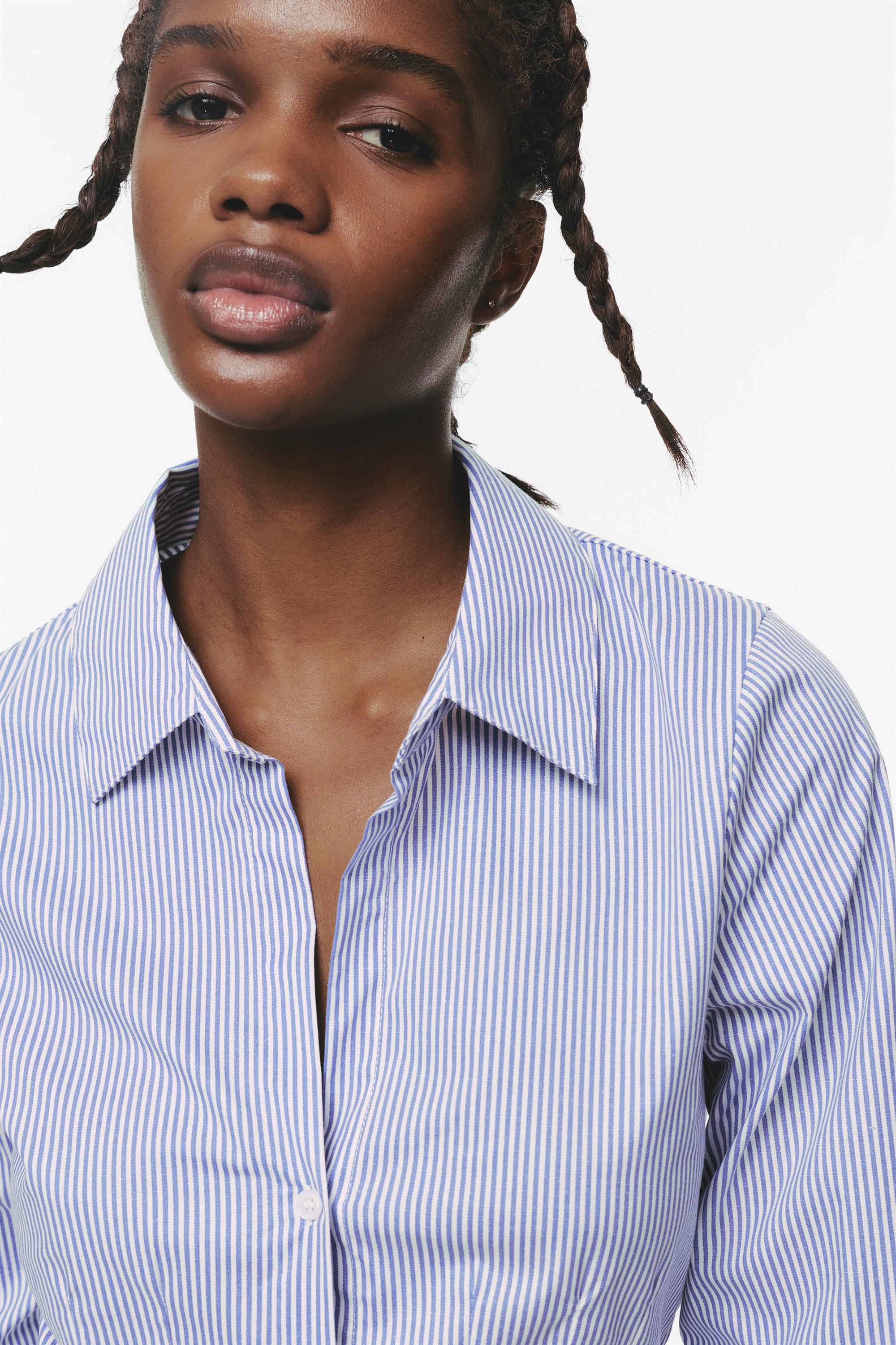 Poplin yırtmaçlı dar kesim gömlek - Görsel 101