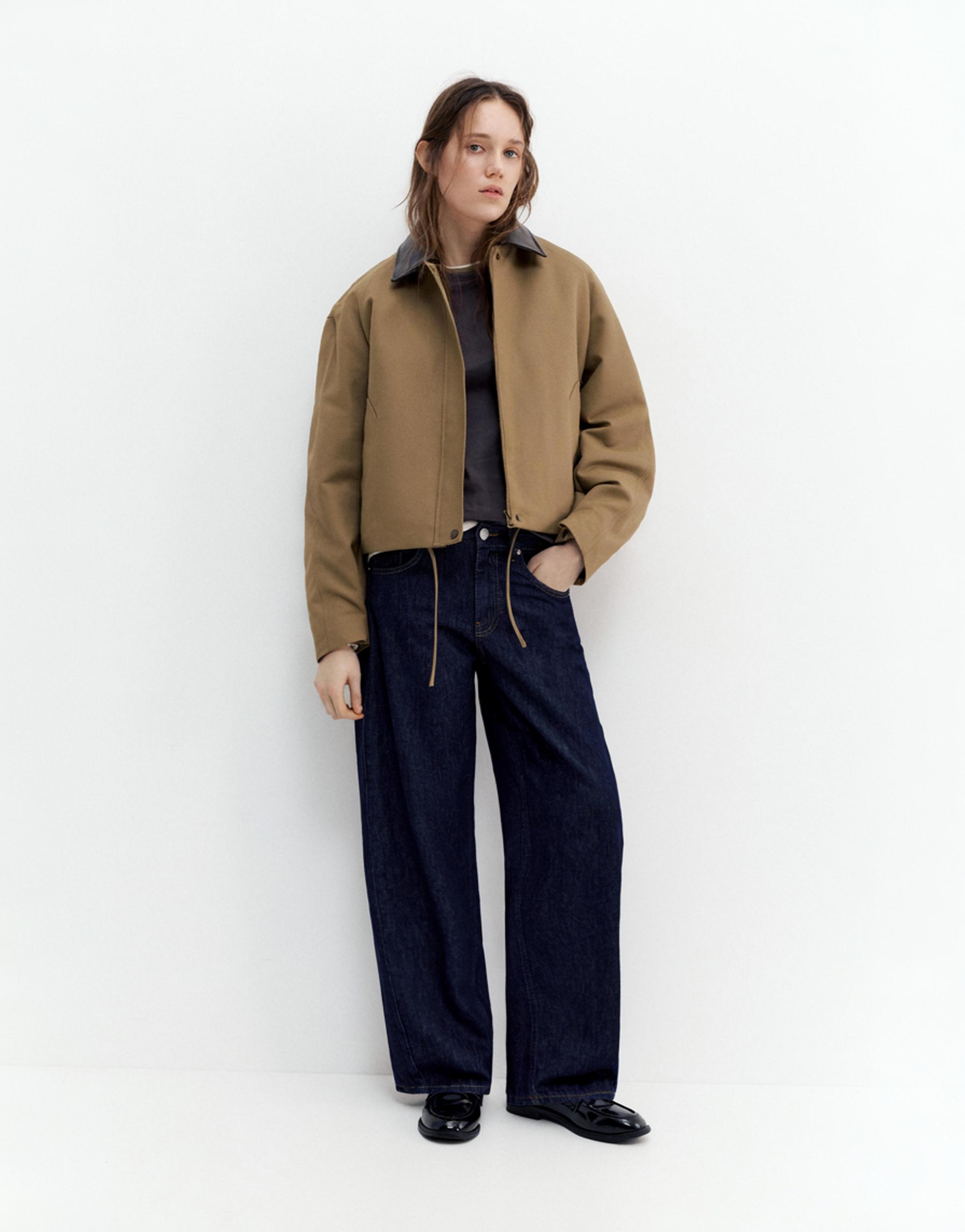 Low-rise barrel jeans — Navy