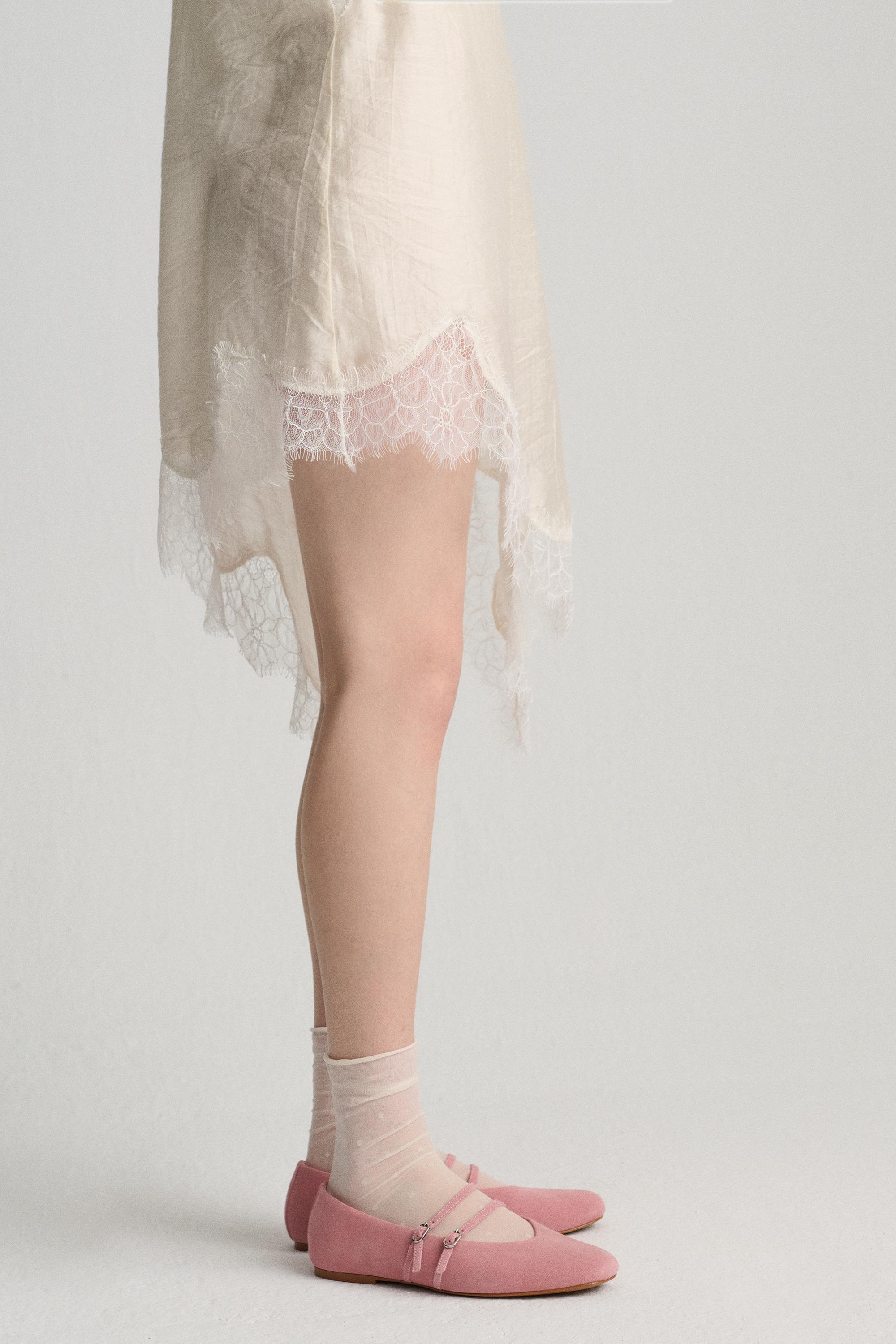 Combined camisole dress — Ecru