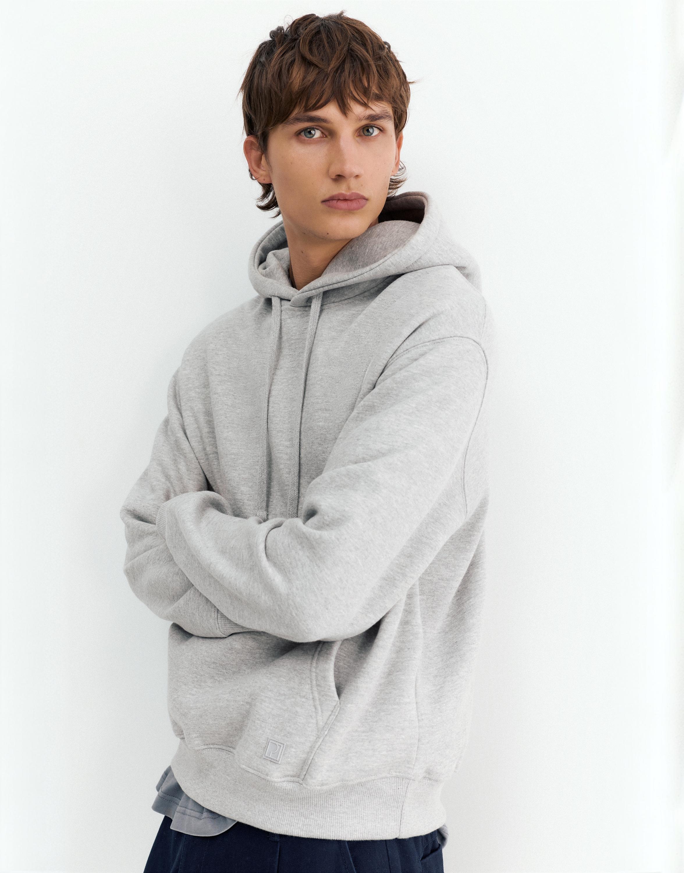 Basic hoodie — Grey marl