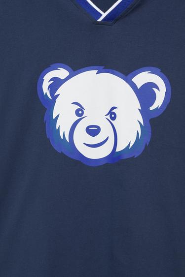 STWD bear hockey T-shirt — Blue 3