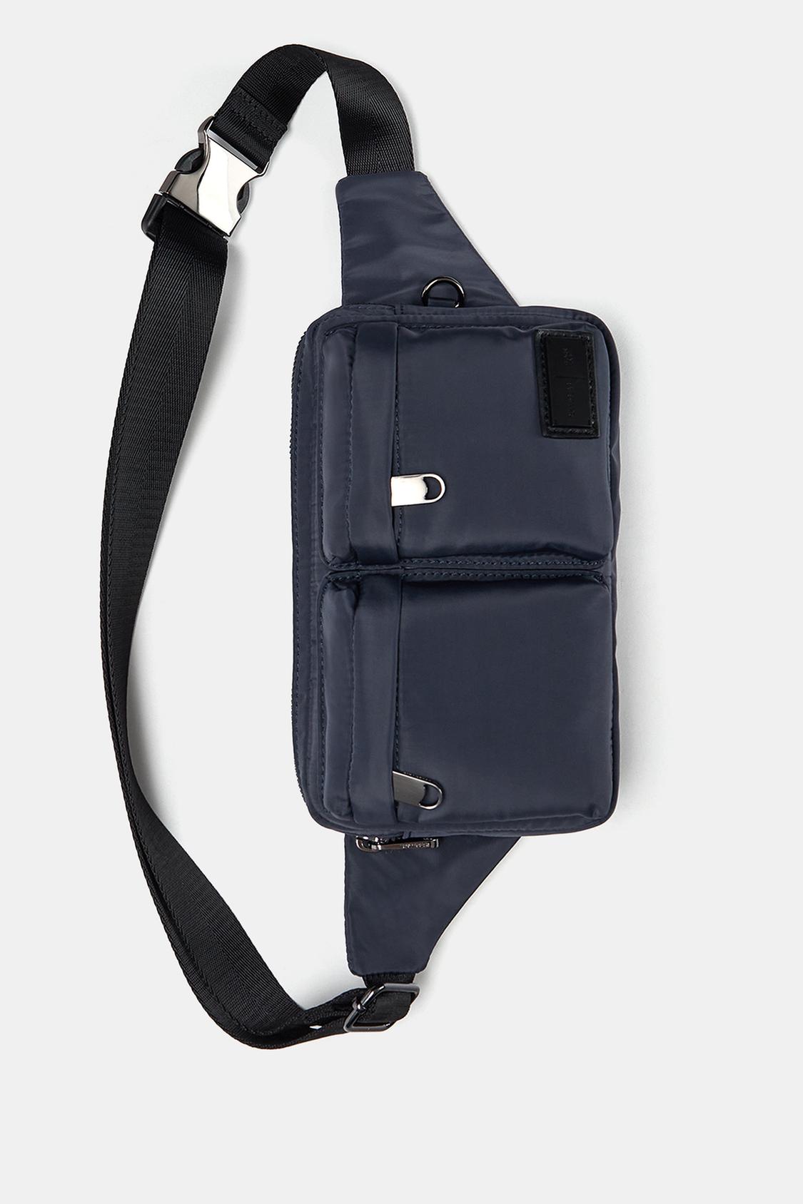 Nylon-effect belt bag with pockets - PULL&BEAR