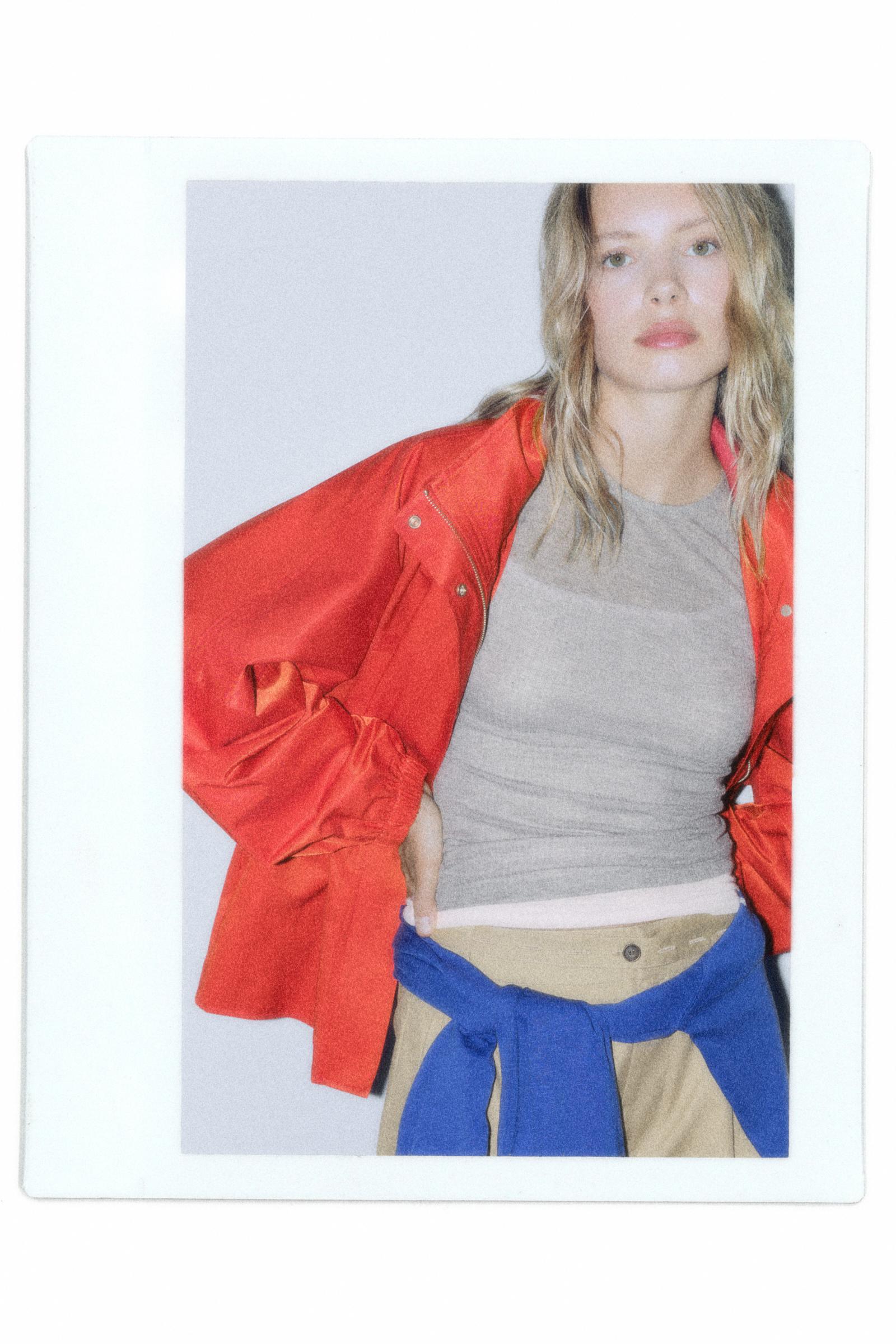 Drawstring waist jacket — Red