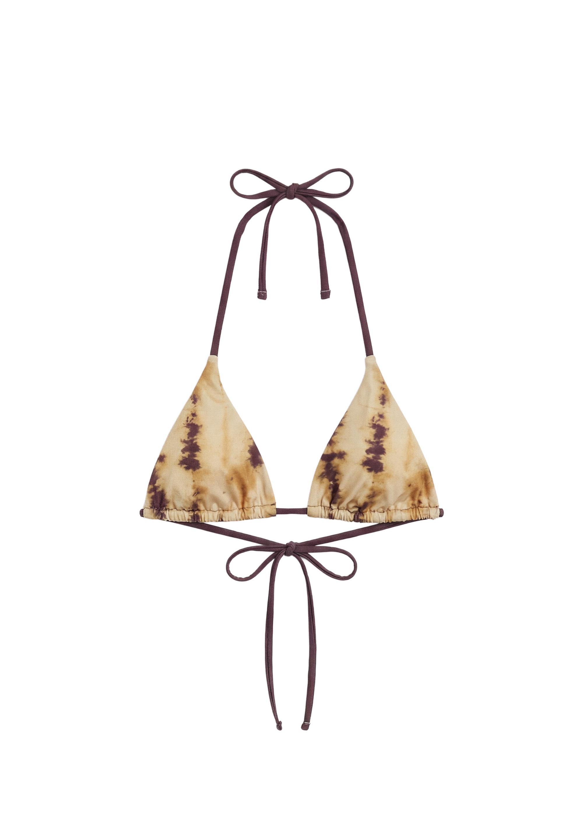 Triangle tie-dye bikini top — Yellow