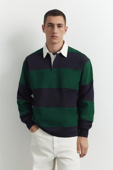 Long sleeve striped polo shirt — Bottle 1