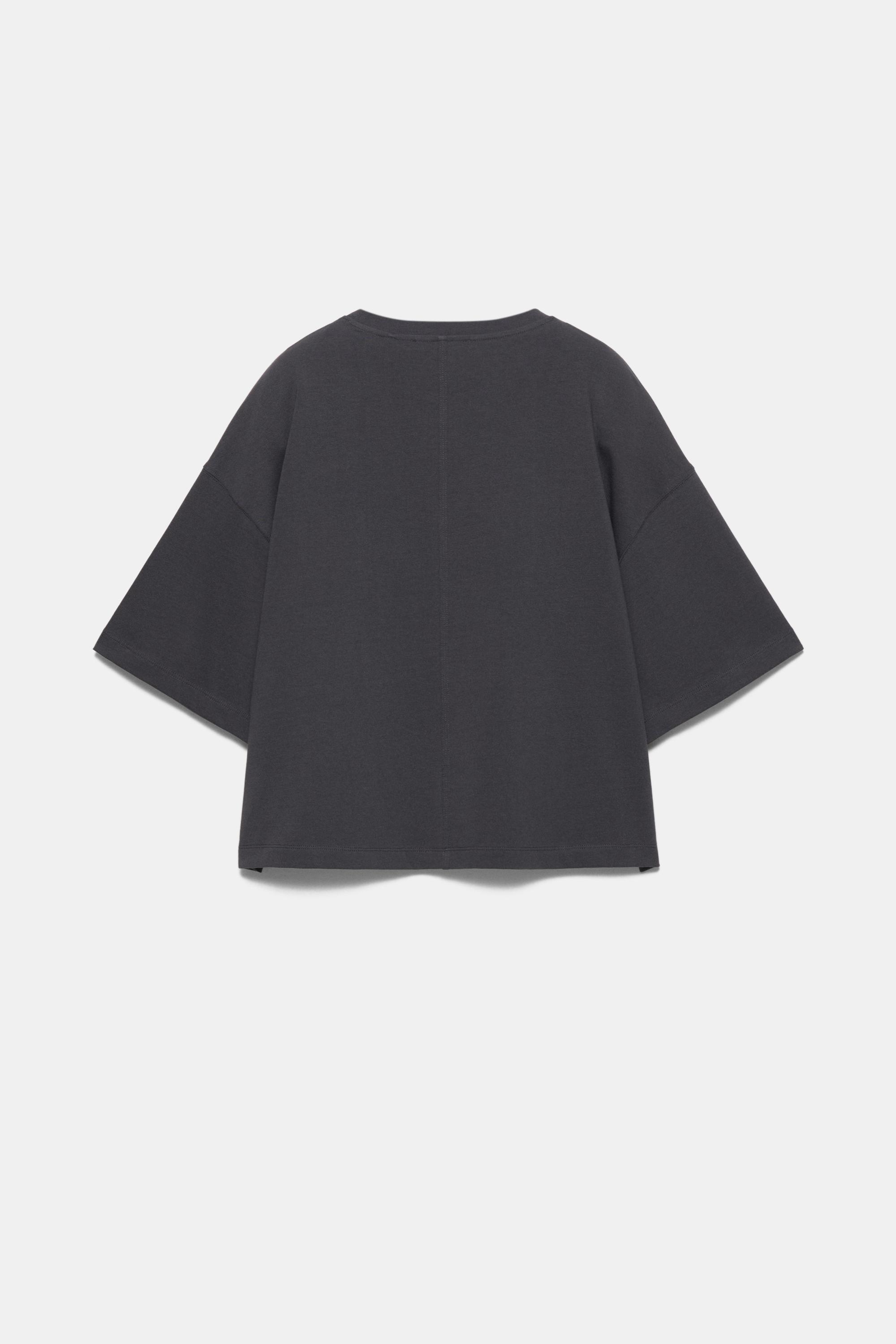 Kısa kollu kutu kesim t-shirt - Görsel 5