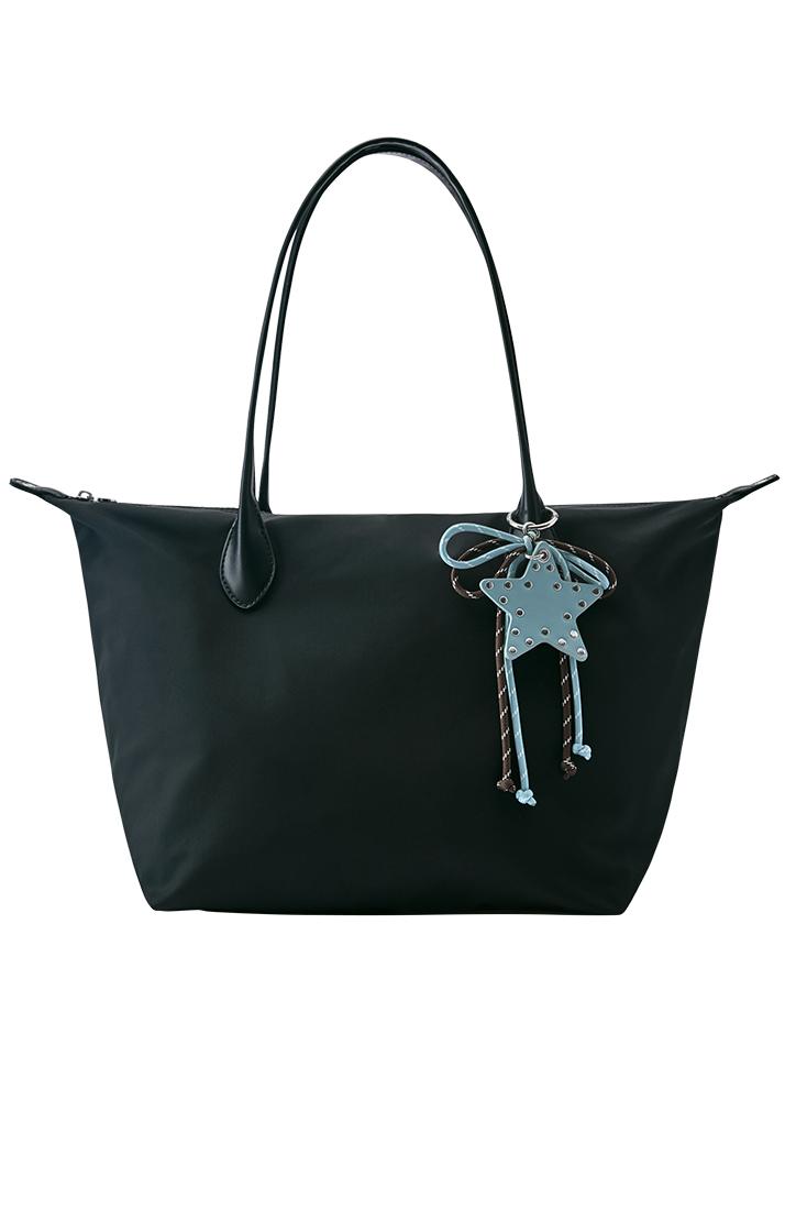 Embellished nylon tote bag — Black